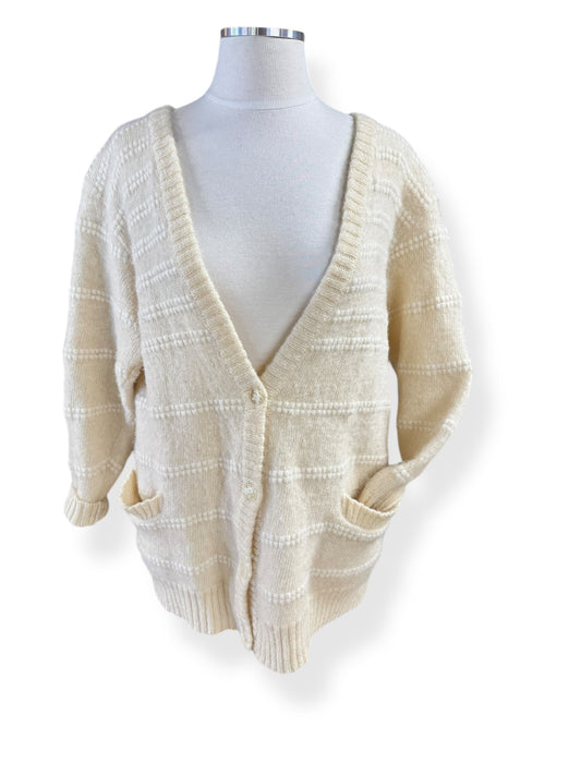 Front view of 1980s Hilda Ltd. Wool Cardigan L