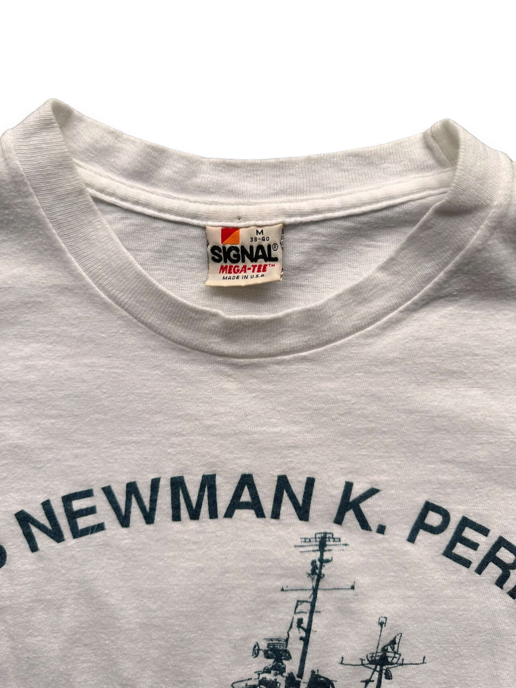 Signal Tag View of Vintage USS Newman K Perry Tee SZ M | Vintage Military T-Shirts Seattle