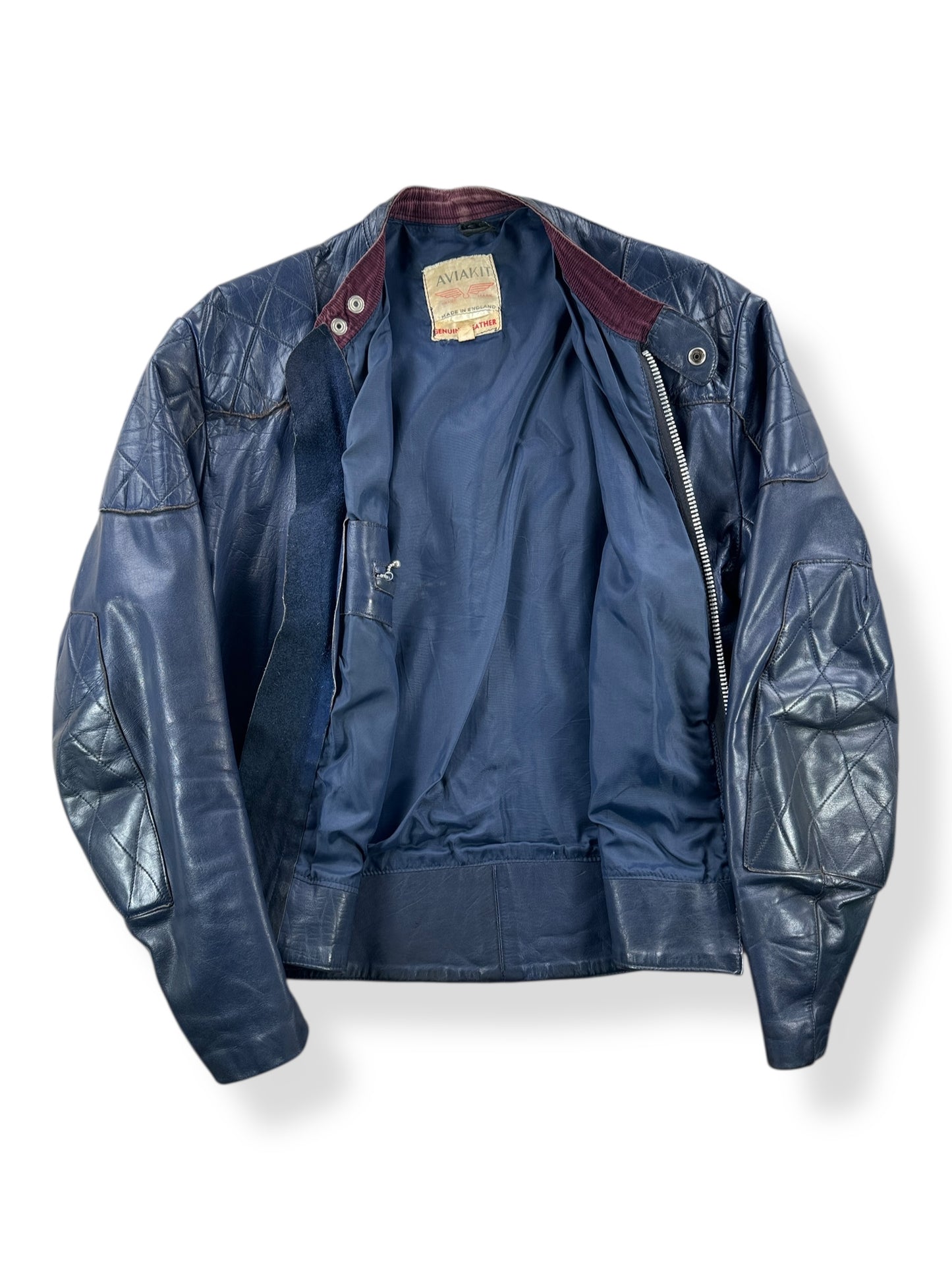 Inside of Vintage 70's Era Lewis Leathers Cafe Cruiser Jacket SZ 44