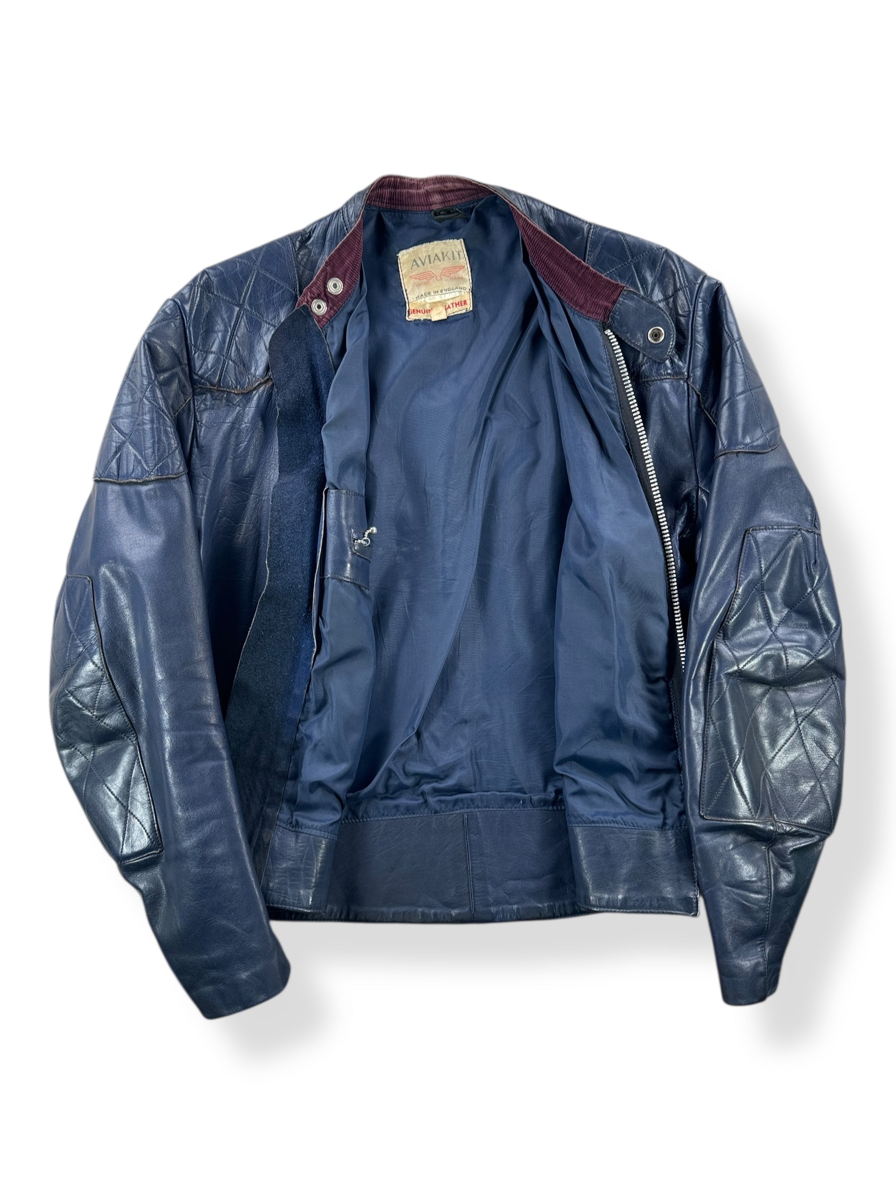 Inside of Vintage 70's Era Lewis Leathers Cafe Cruiser Jacket SZ 44