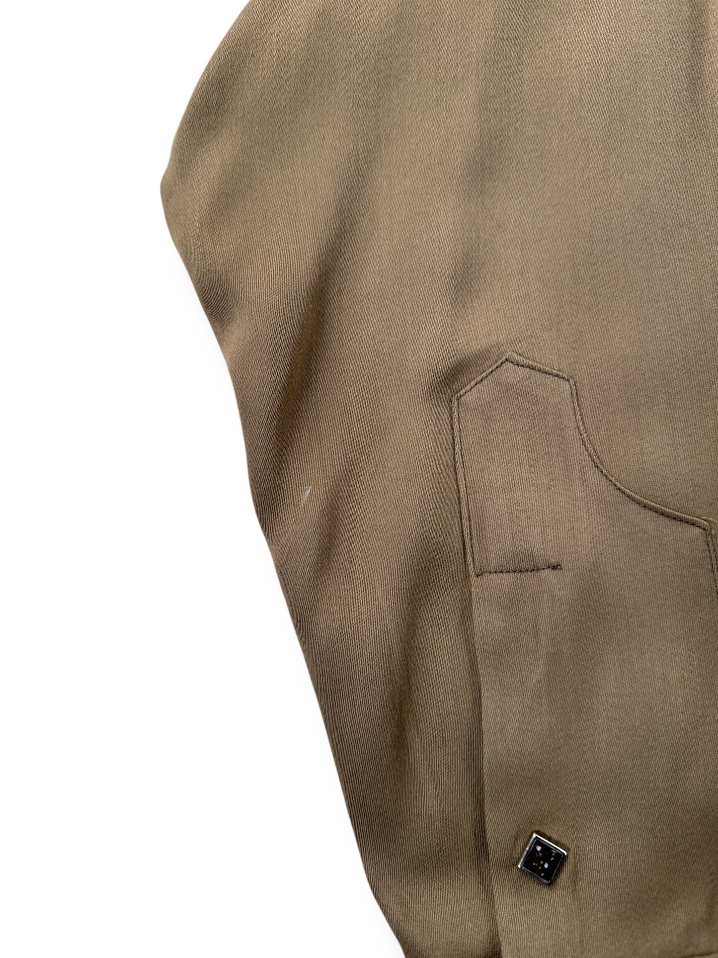 Wear on Vintage Rayon Gabardine Panhandle Slim Pearl Snap SZ L