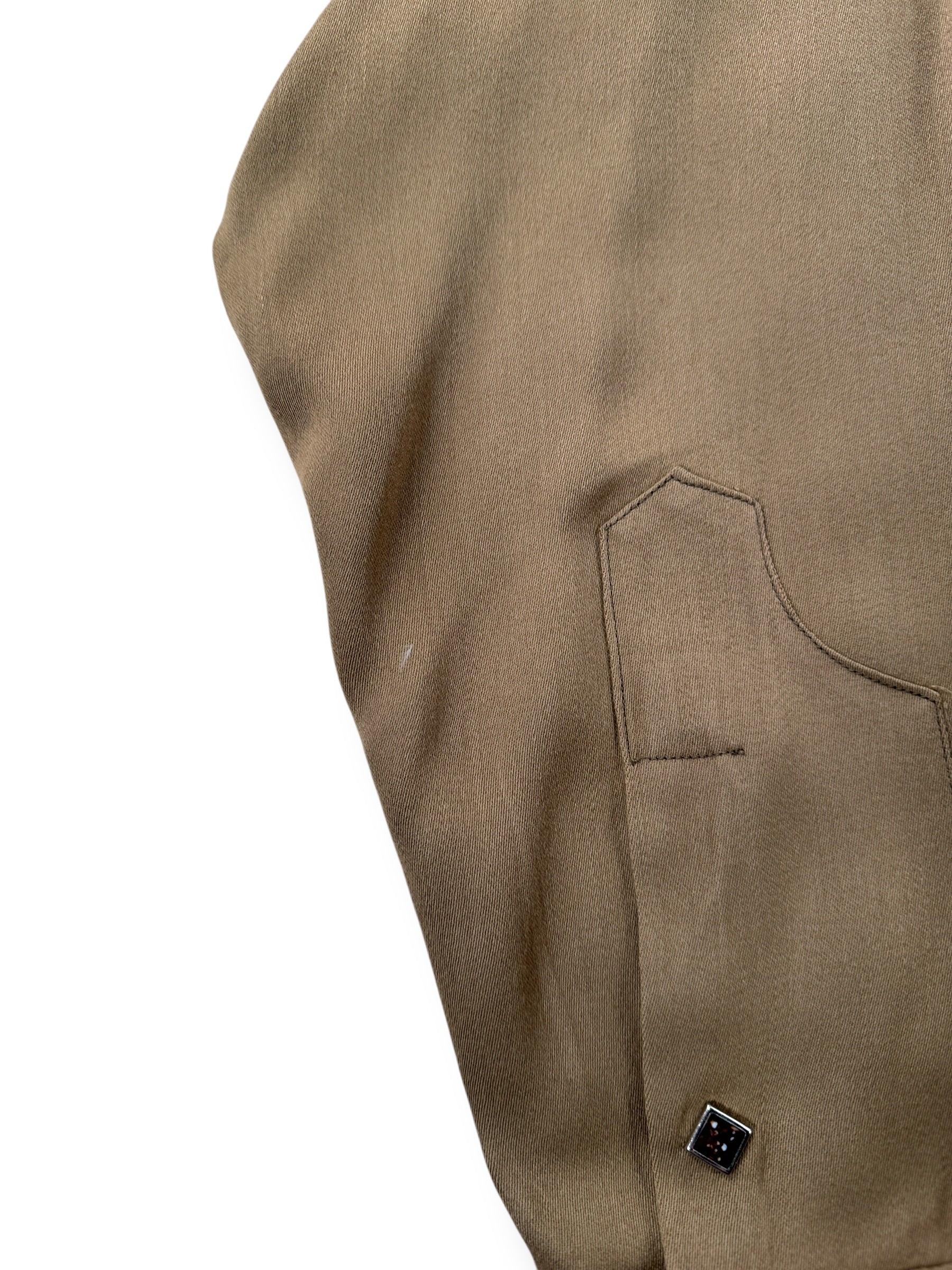 Wear on Vintage Rayon Gabardine Panhandle Slim Pearl Snap SZ L