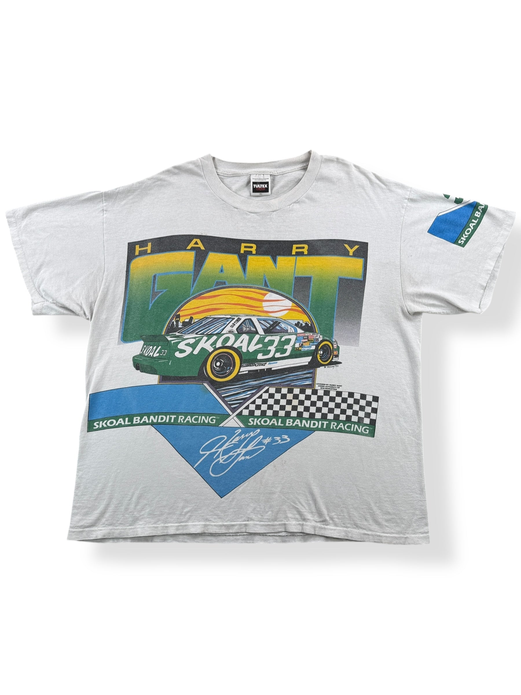 Front of Vintage Harry Gant NASCAR Skoal AOP Tee SZ XXL AS IS
