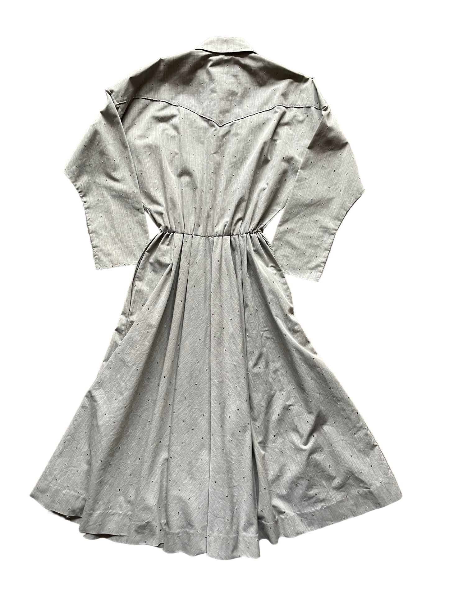 Full back view of Vintage Tregos Western Wear Dress SZ M|  Barn Owl Vintage Western Wear | Seattle Vintage Dresses