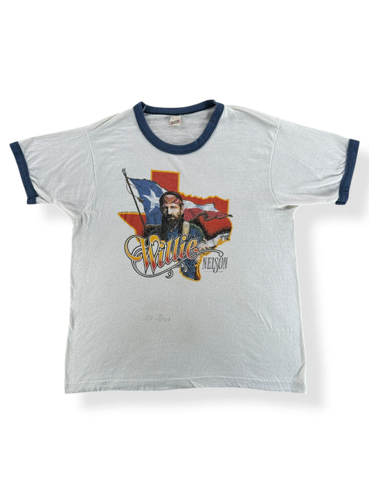 Front of Vintage Willie Nelson Ringer Tee SZ L AS IS