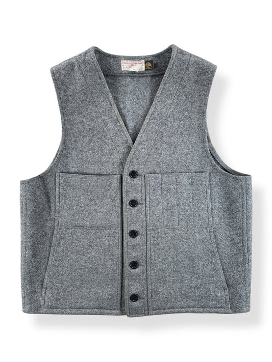 Front of Vintage Filson 80s Era Grey Wool Vest SZ 44