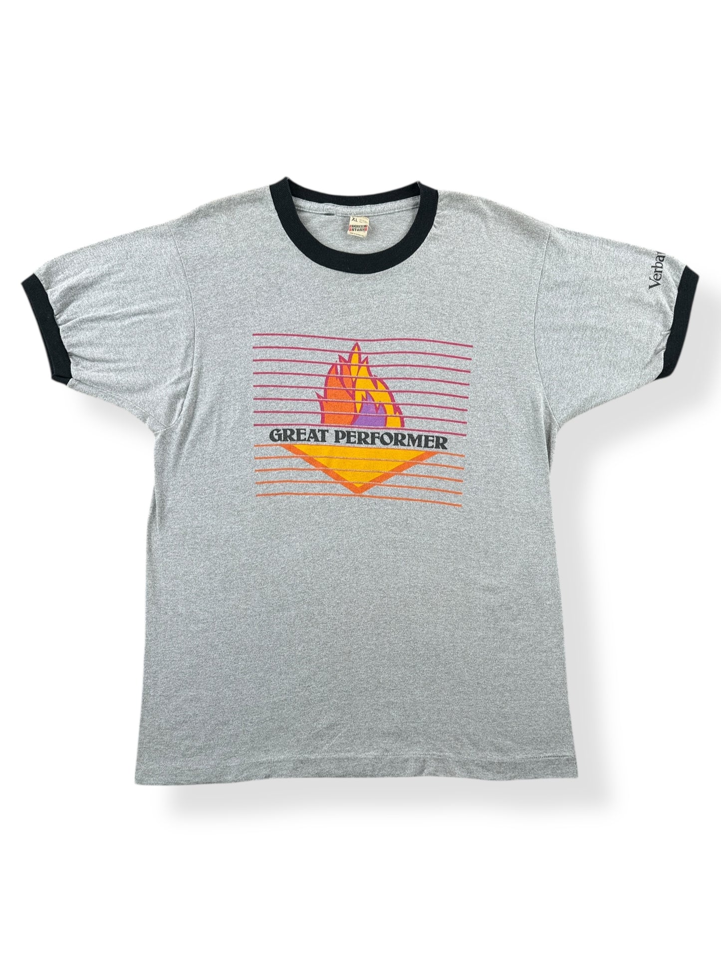 Front of Vintage Great Performer Ringer Tee SZ L