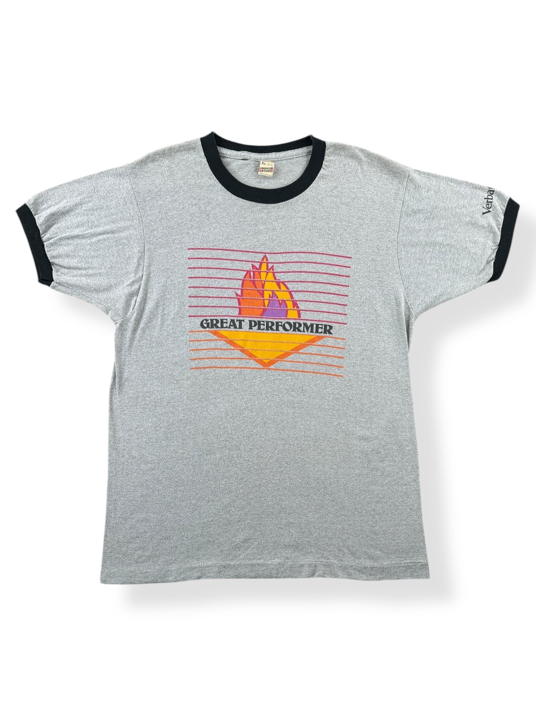 Front of Vintage Great Performer Ringer Tee SZ L