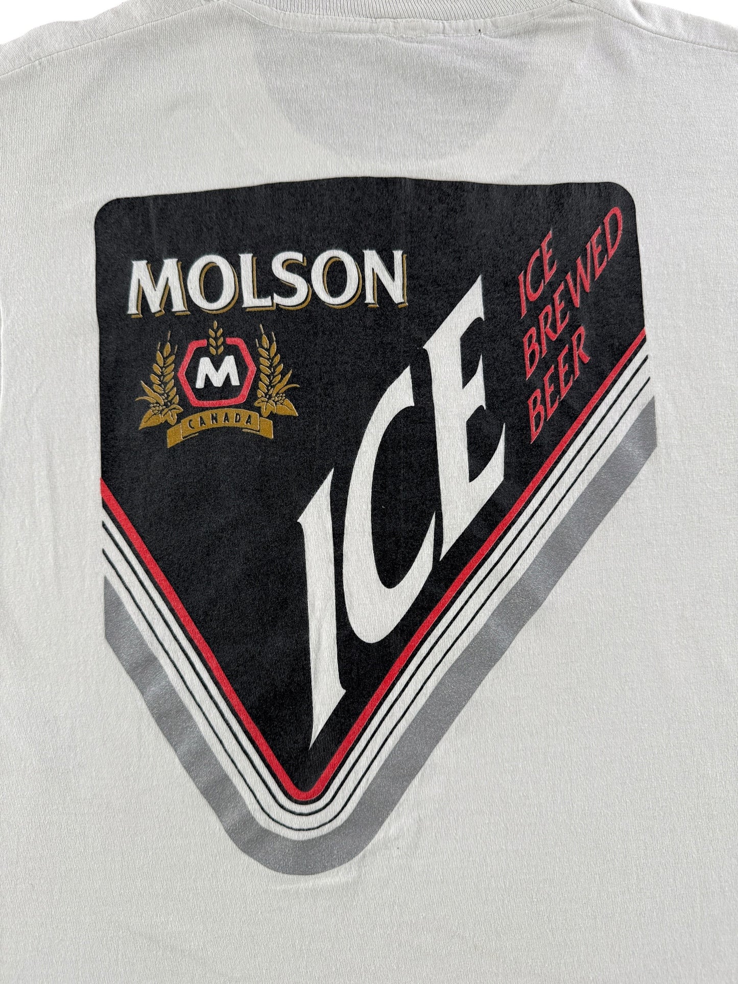 Back Graphic of Vintage Molson Ice Tee SZ M