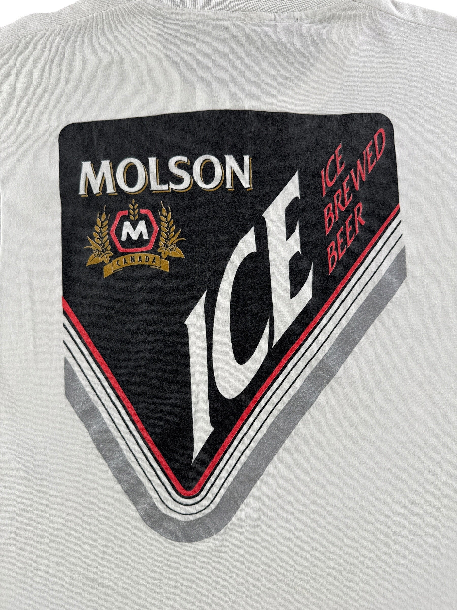 Back Graphic of Vintage Molson Ice Tee SZ M