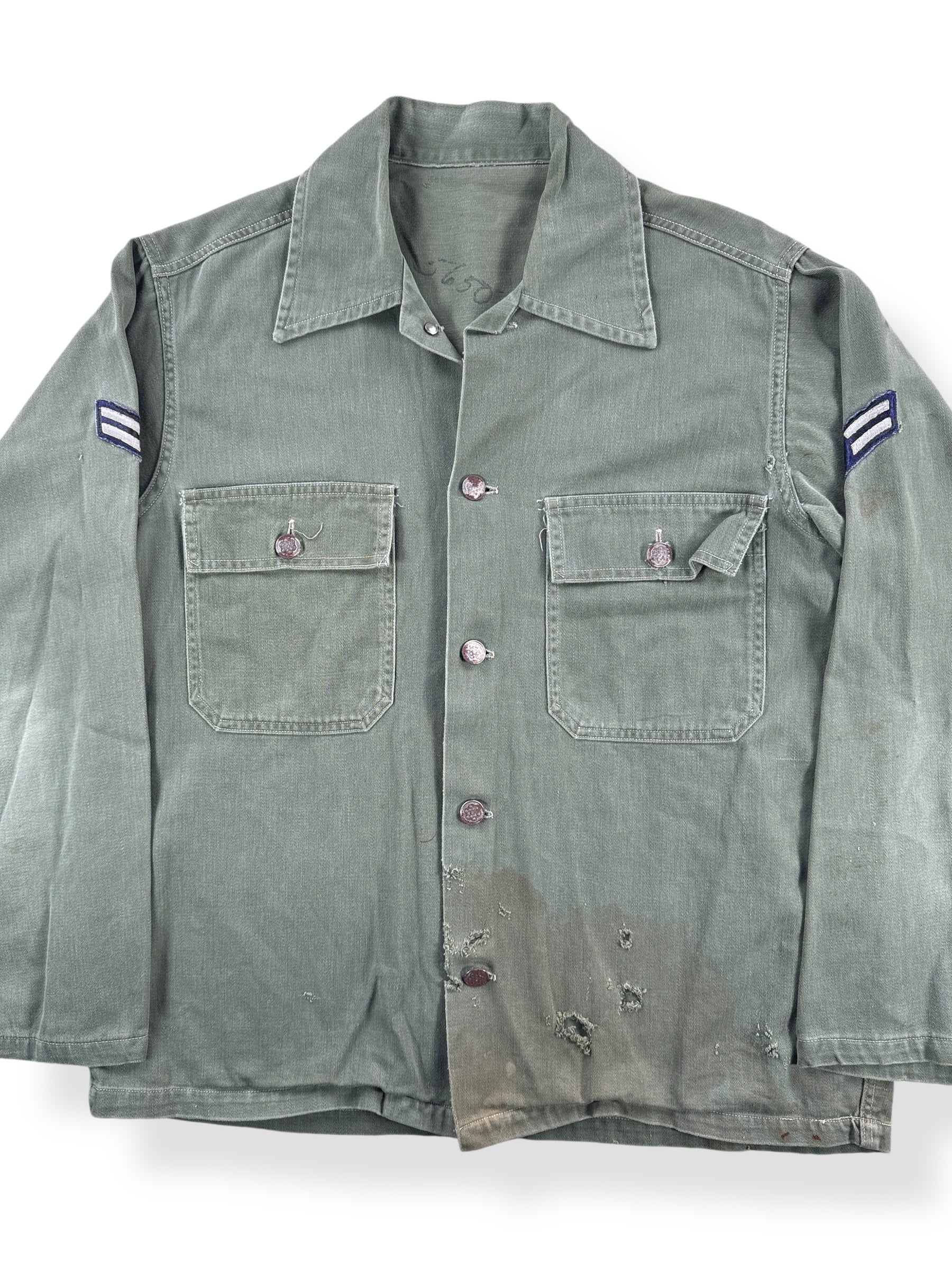 Front Close Up of Vintage 13 Star Military Top SZ M