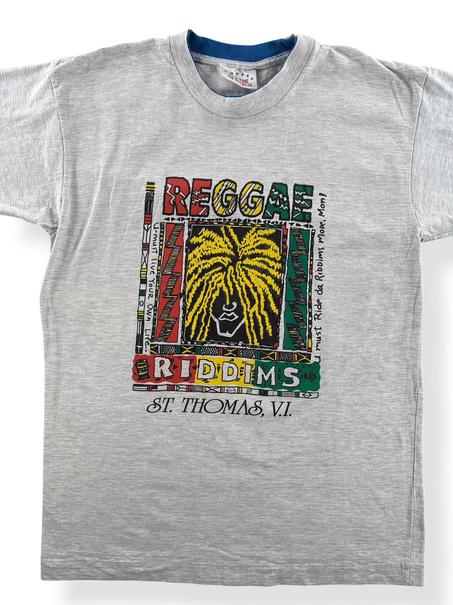 Front Close Up of Vintage Reggae St Thomas Tee SZ M