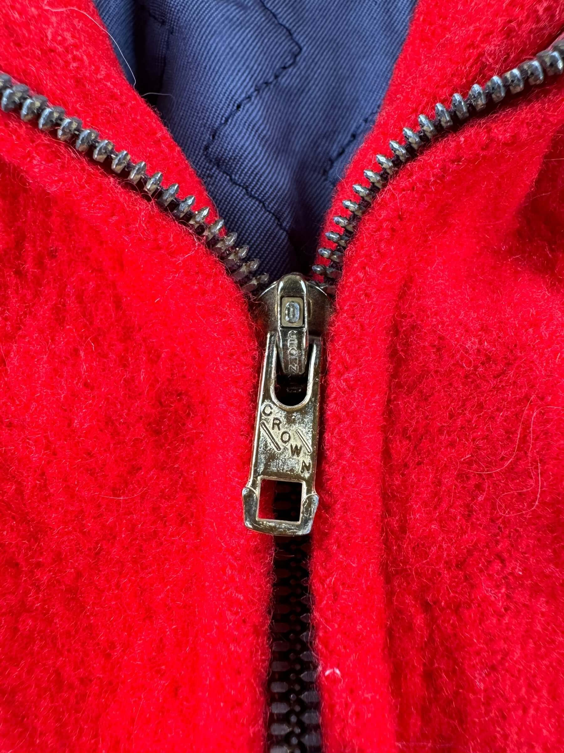 Zipper on Vintage Montgomery Ward Windward Wool Jacket SZ M