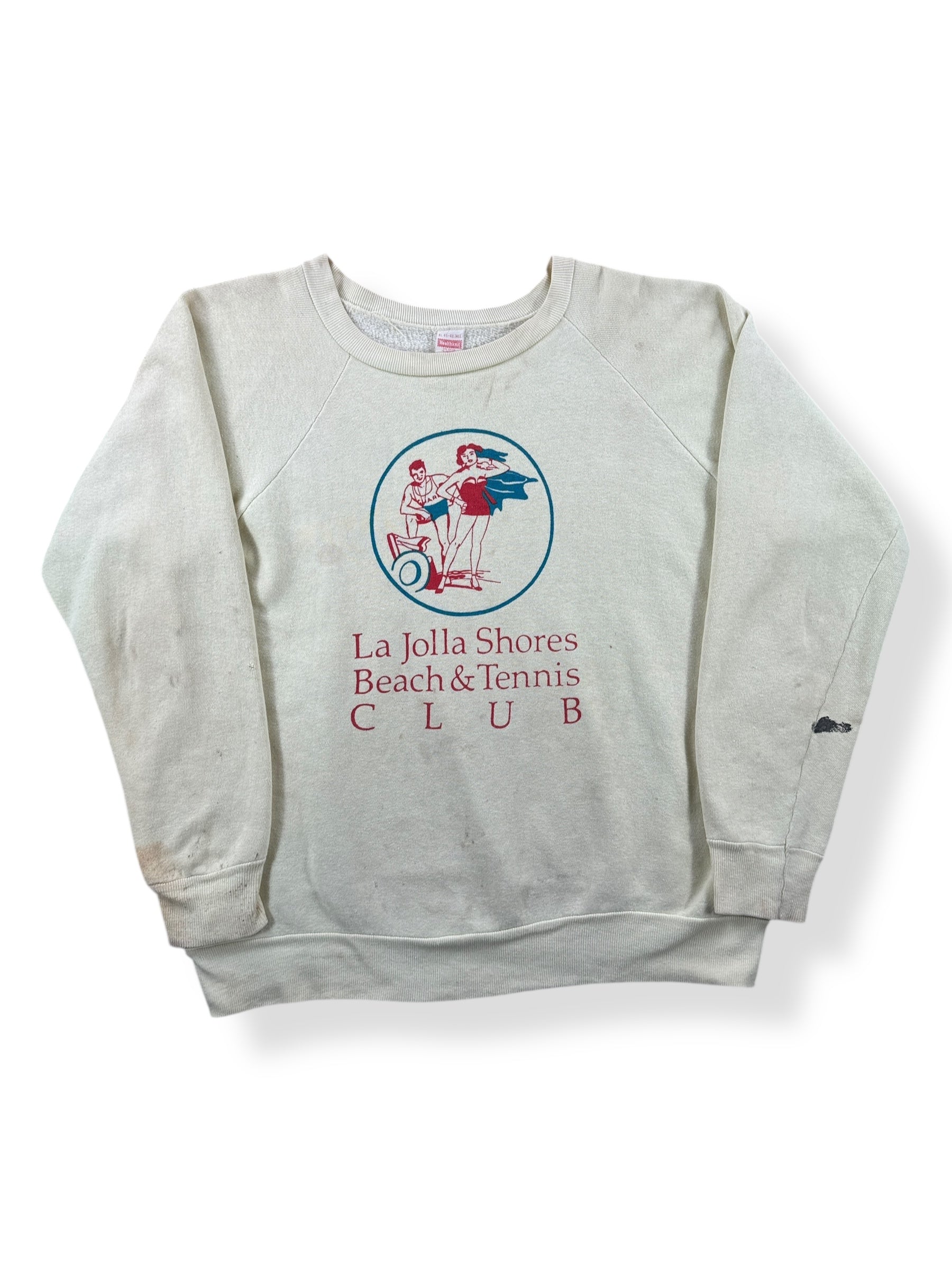 Front of Vintage La Jolla Shores Beach & Tennis Club Crewneck SZ XL