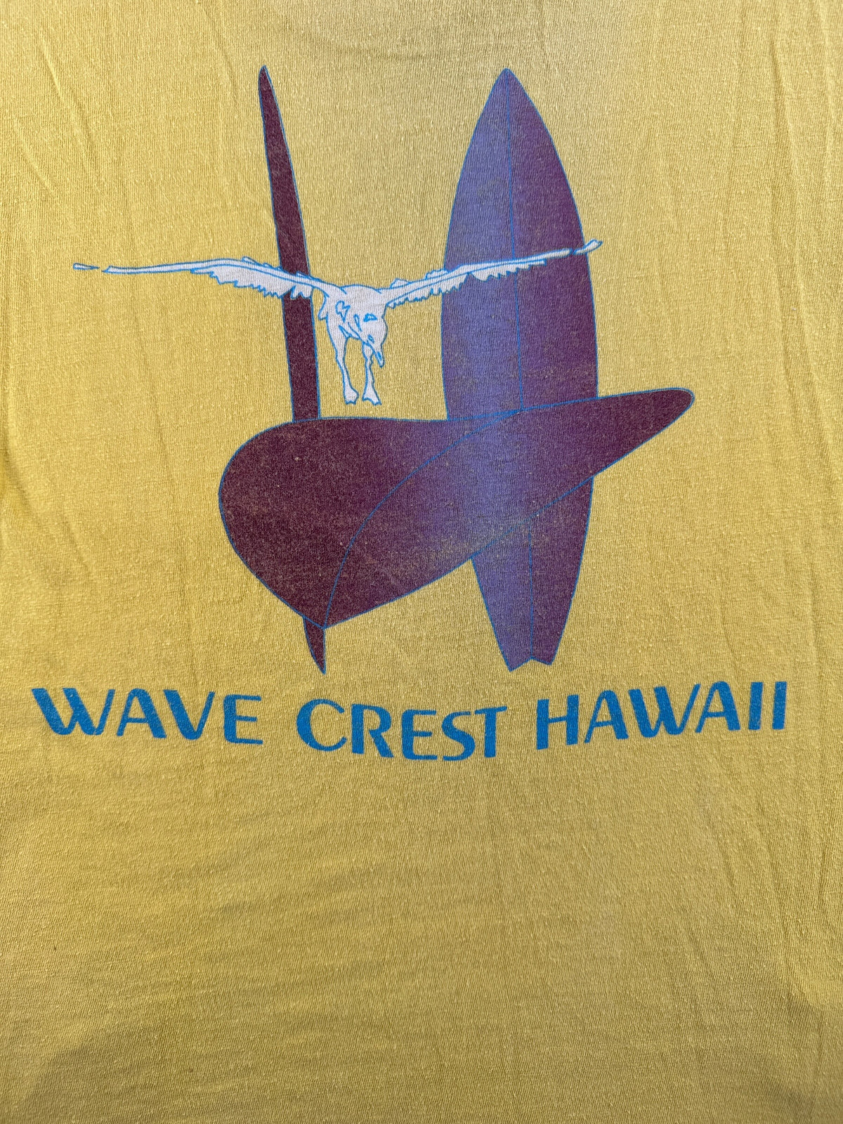 Back graphic on Vintage Wave Crest Hawaii LS Tee SZ M