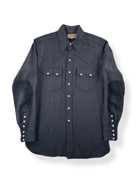Front of Vintage 40s Wersteins of California Sawtooth Pearlsnap Shirt SZ 15-35 (Fits S)