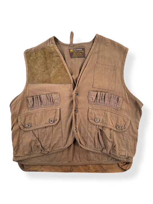 Front of Vintage 60's Era Caliber Hunting Vest SZ L