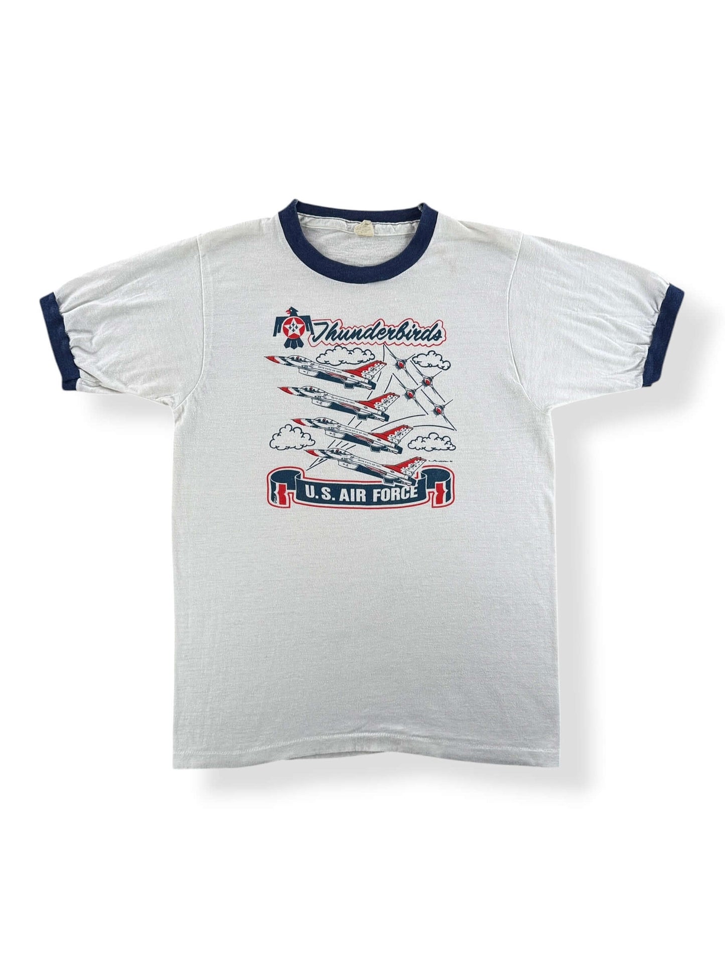 Front of Vintage Thunderbirds Air Force Ringer Tee SZ M (Fits S)