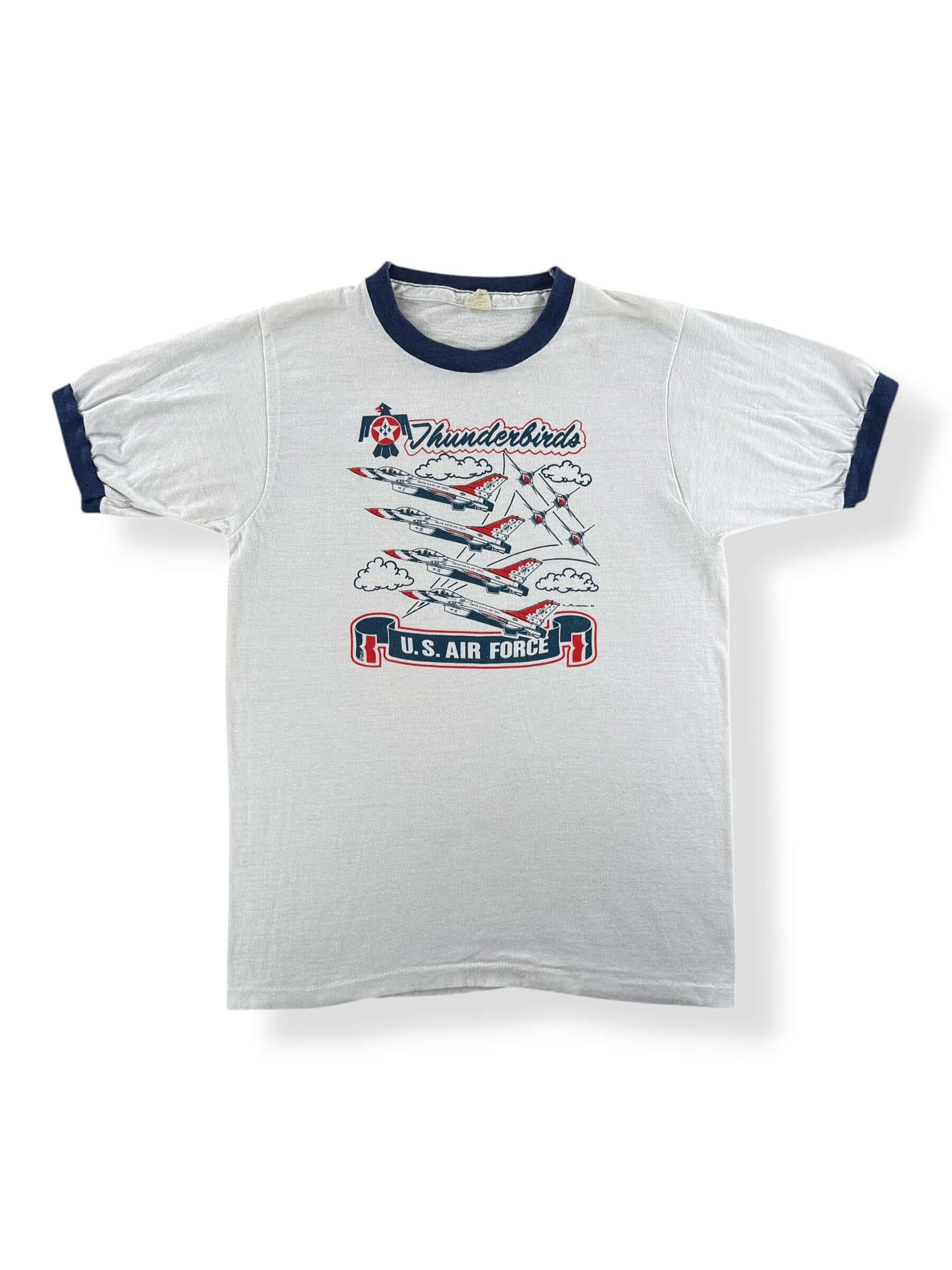 Front of Vintage Thunderbirds Air Force Ringer Tee SZ M (Fits S)