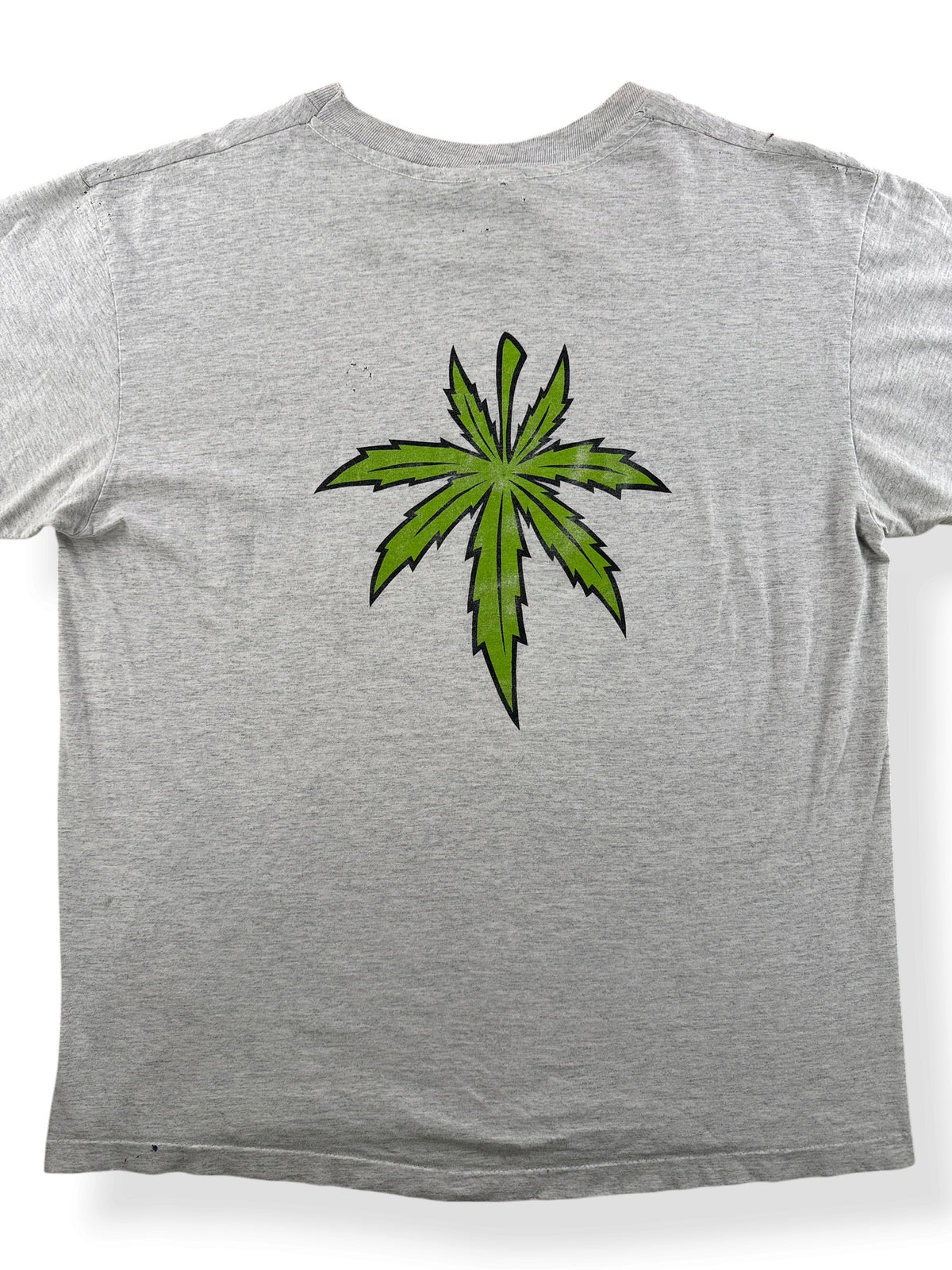 Close-up of back of Vintage Nature's Finest Weed Tee SZ XL - AS IS
