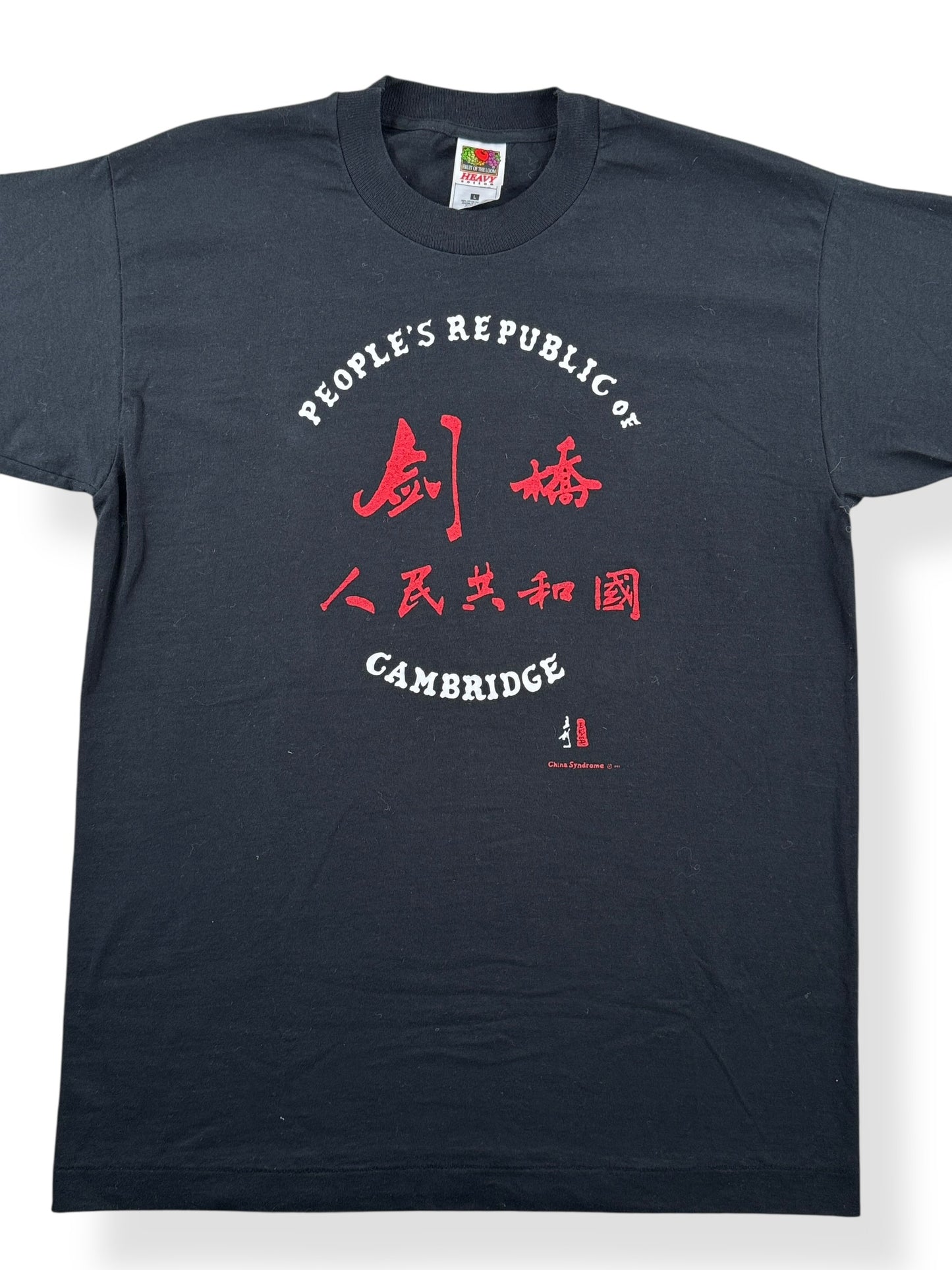 Front Close Up of Vintage People's Republic of Cambridge Tee SZ L