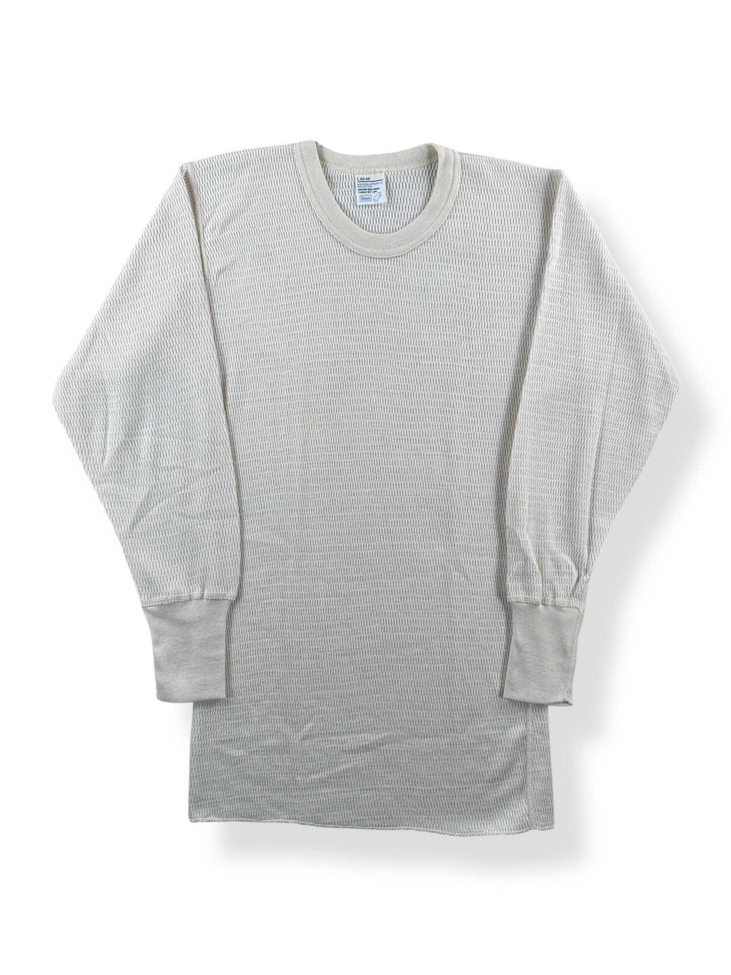 Front of Vintage Sears Waffle Thermal Shirt SZ L (Fits XS)