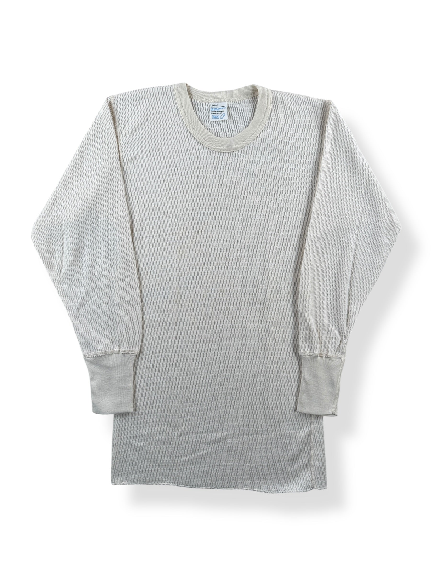 Front of Vintage Sears Waffle Thermal Shirt SZ L (Fits XS)