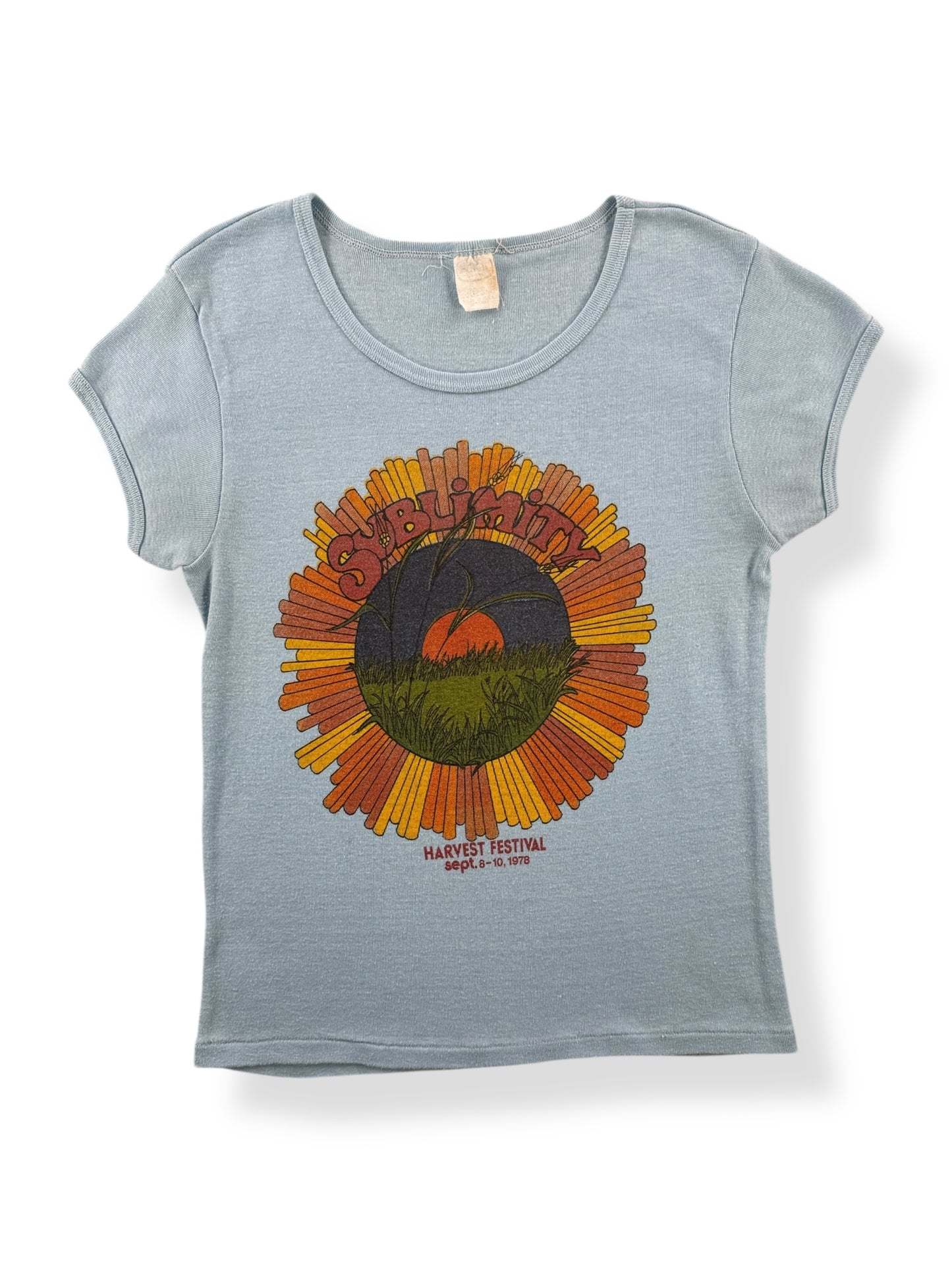 Front of Vintage 1978 Ladies Sublimity Harvest Festival Tee SZ L