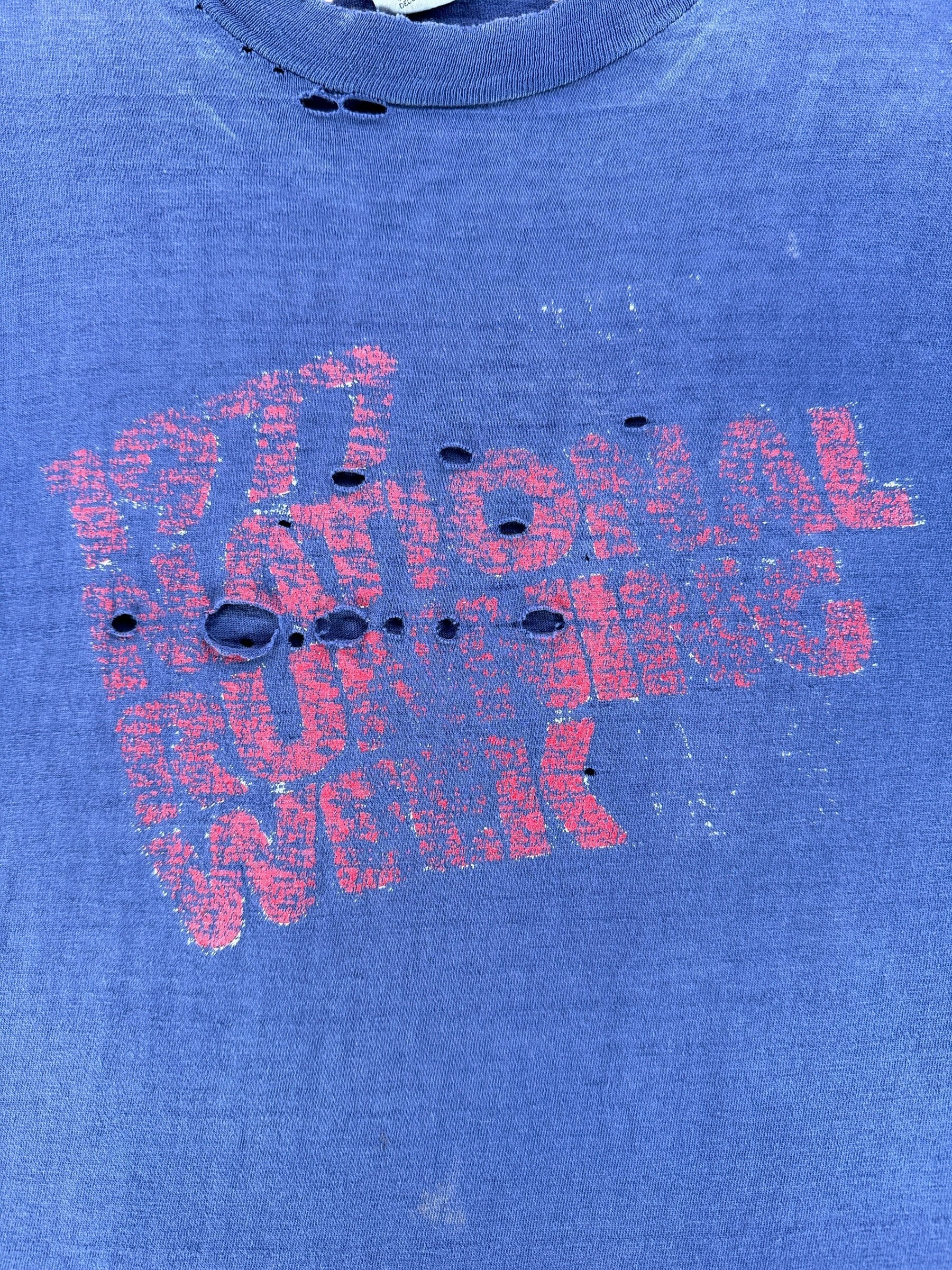 Front Graphic of Vintage 1977 National Running Week Shredder Tee SZ M