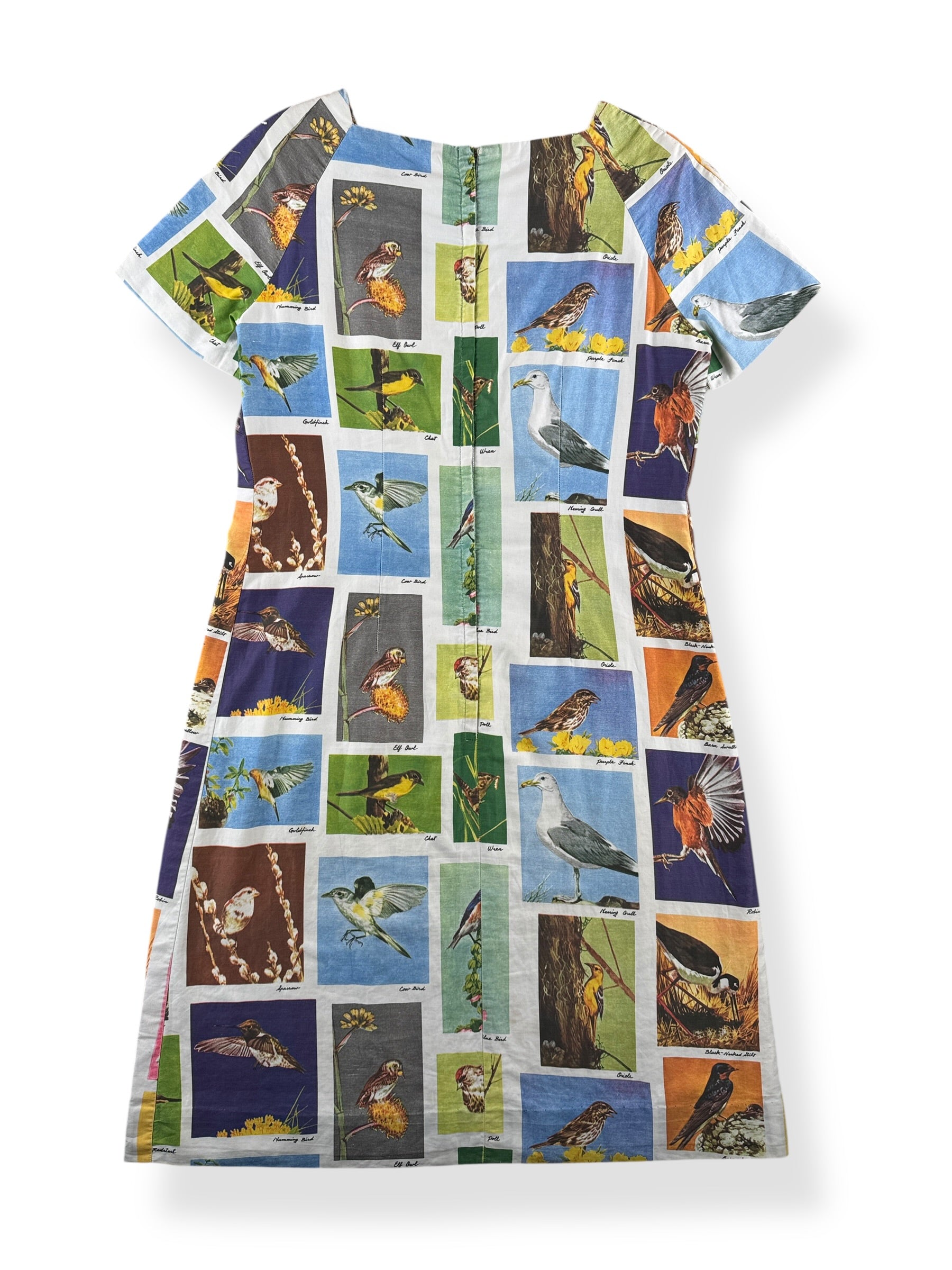 Back of Vintage Handmade Bird Dress SZ M