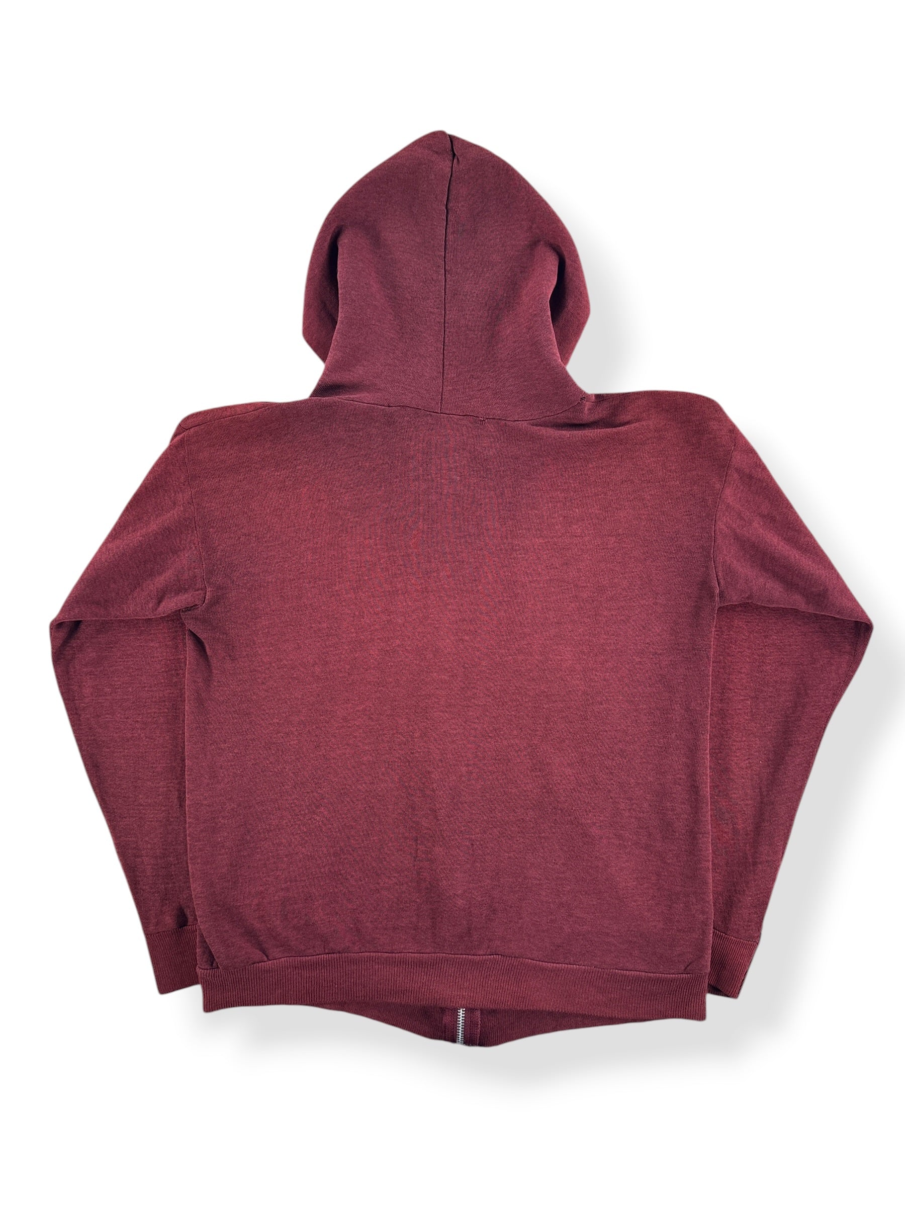 Back of Vintage Maroon Zip Up Hoodie SZ S