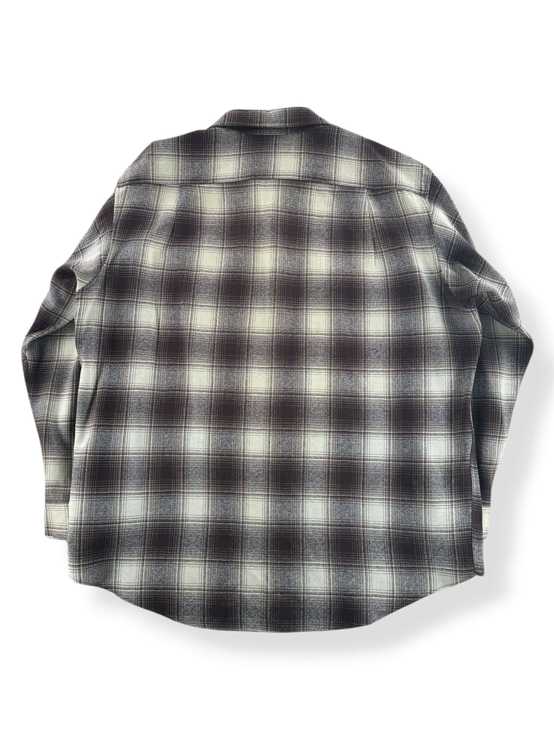 Back of Vintage Pendleton Brown & Beige Flannel SZ XL - AS IS