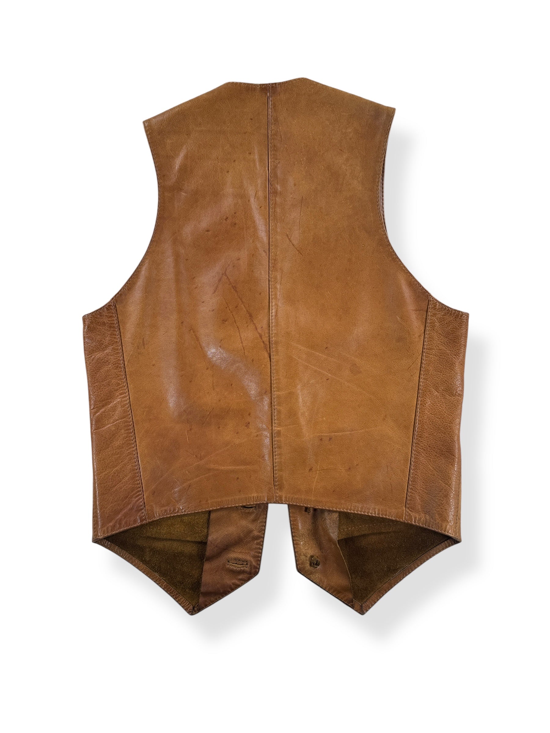 Back of Vintage Leather Vest SZ XS
