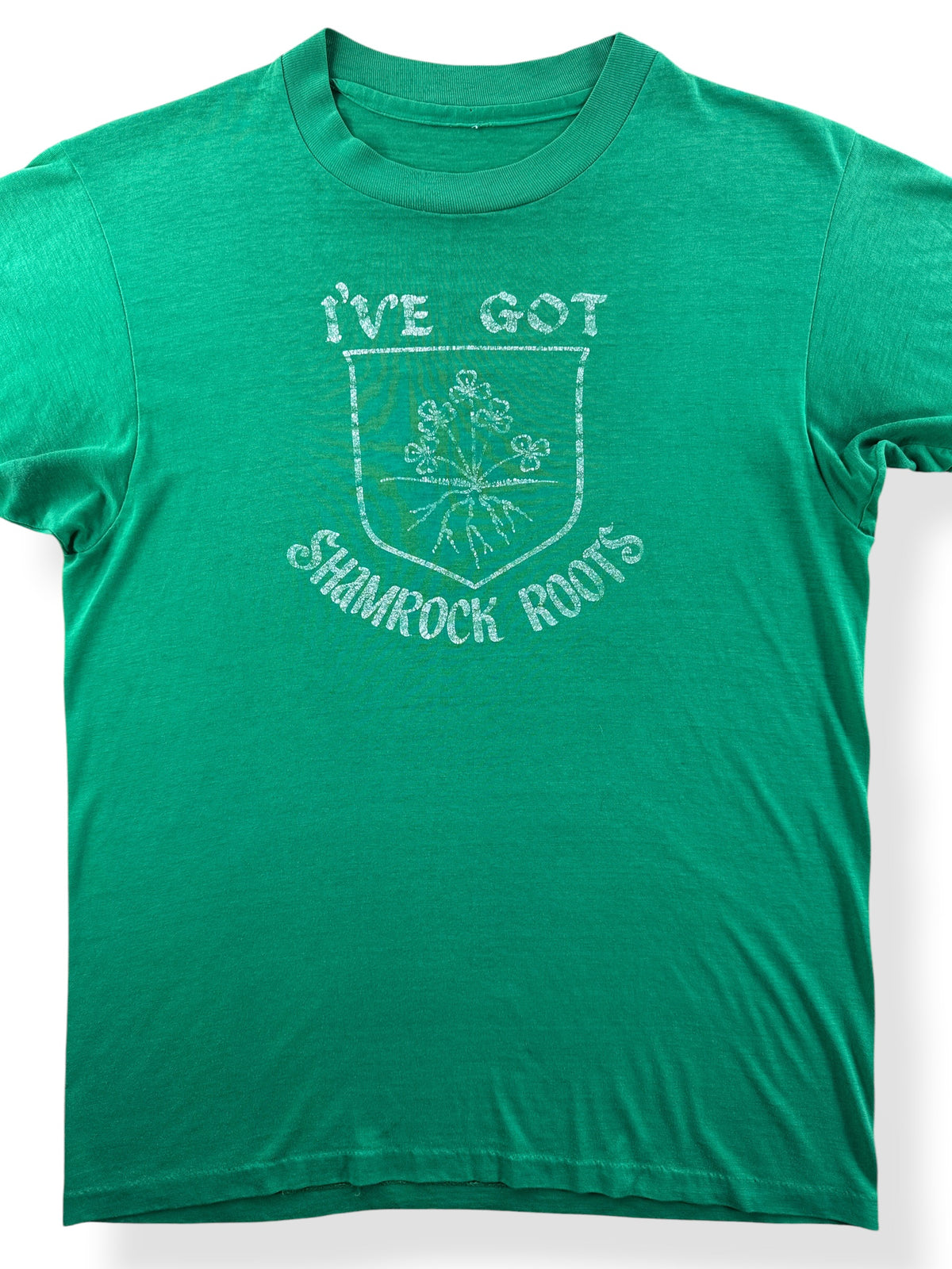 Close-up of Vintage I've Got Shamrock Roots Tee SZ M/L