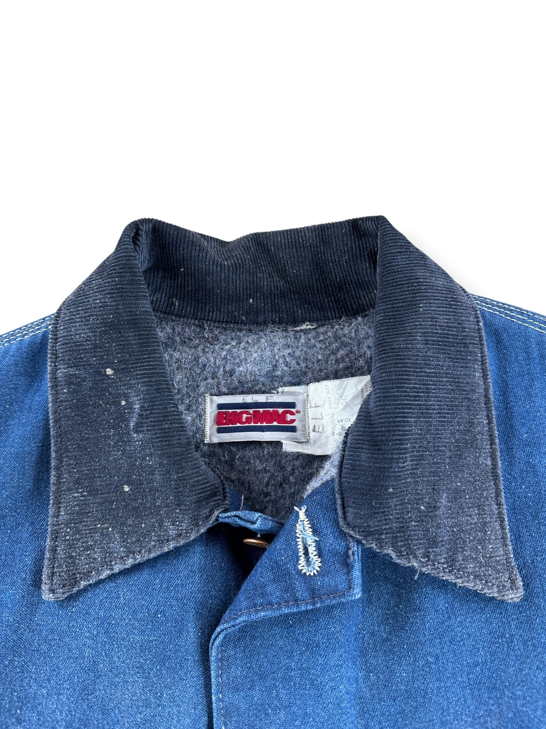 Collar on Vintage Big Mac Blanket Lined Chore Coat SZ 46