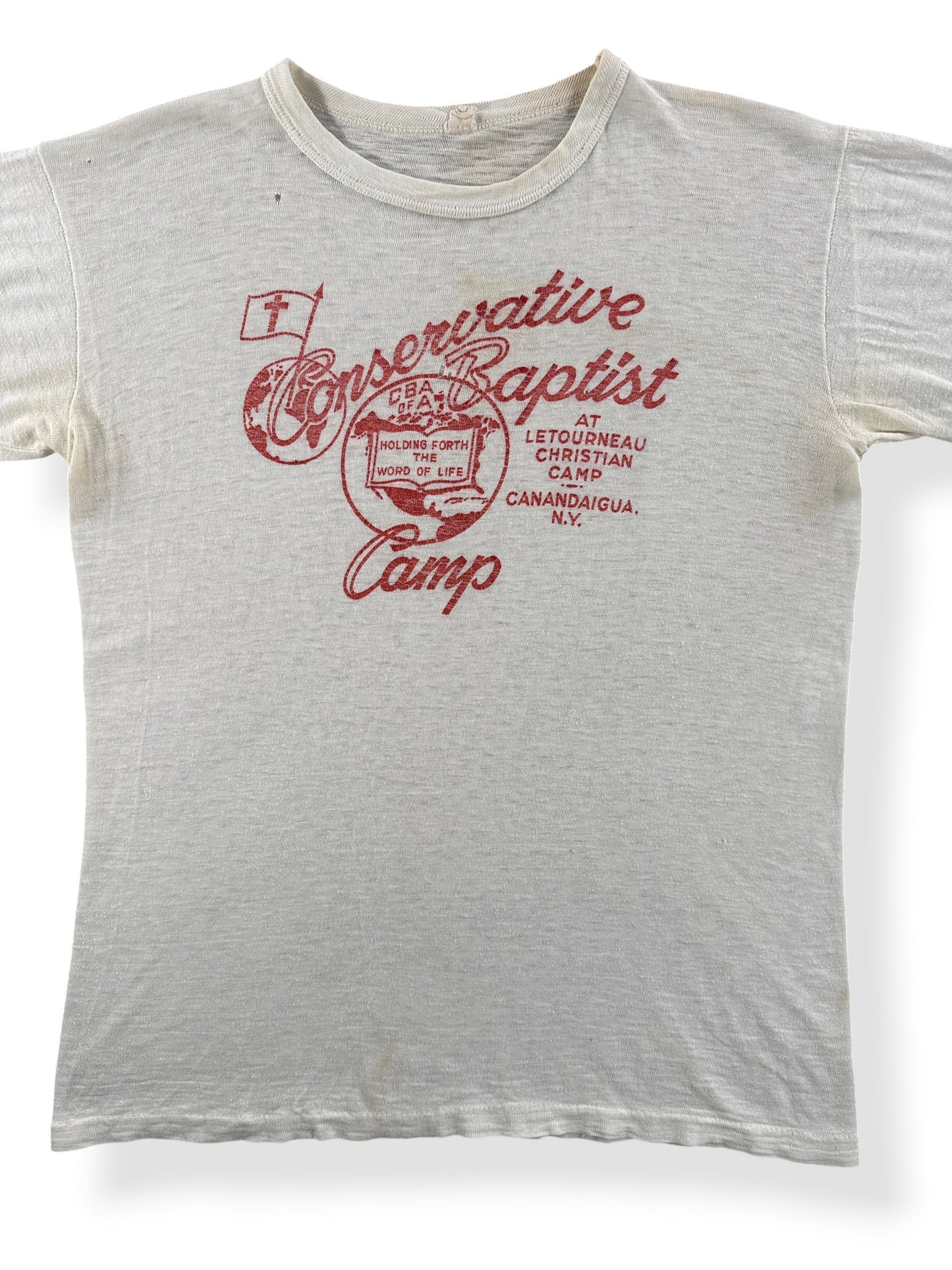 Vintage 50s Conservative Baptist Camp Tee SZ S