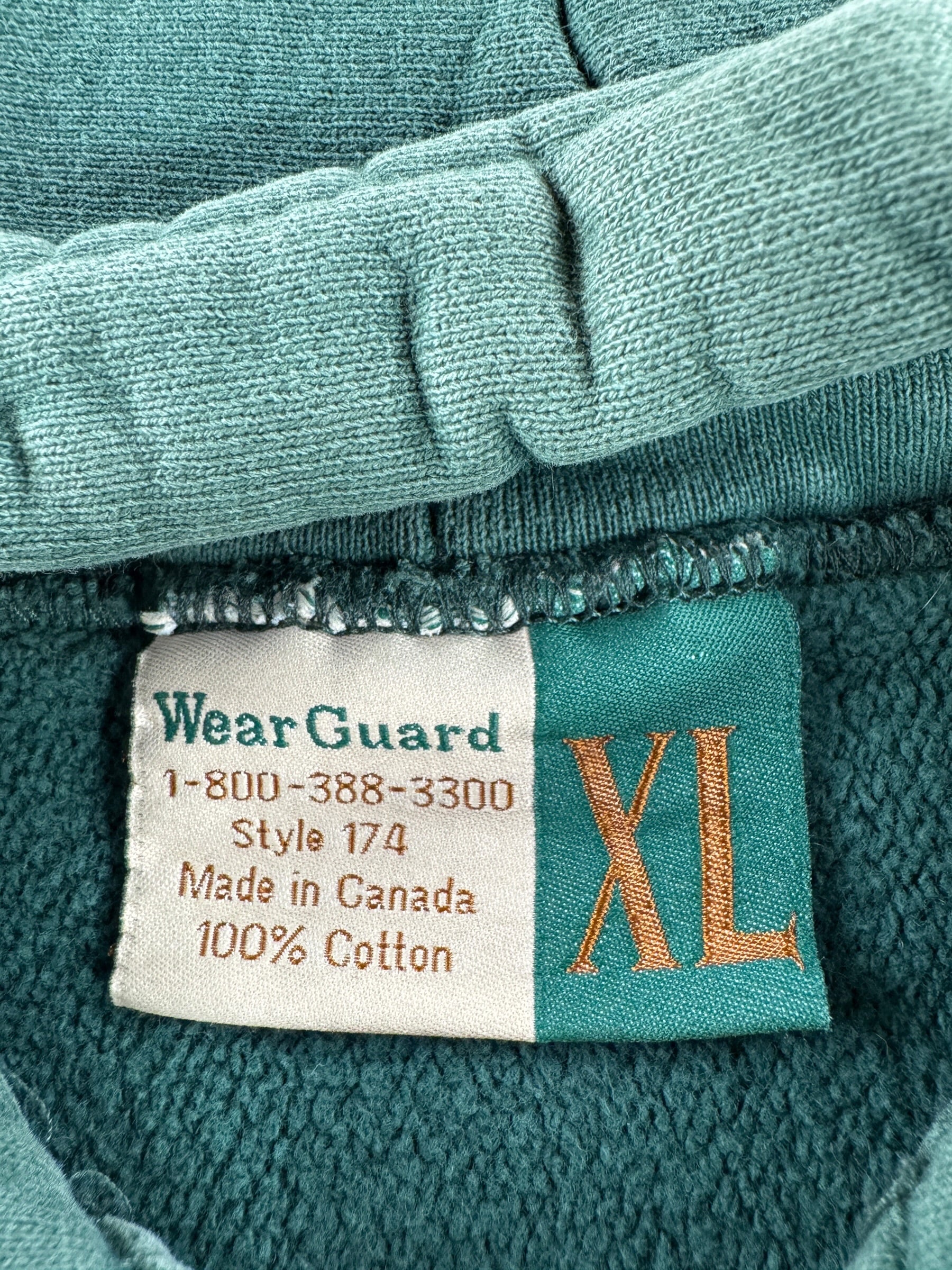Tag on Vintage Wearguard Cotton Quarter Zip Reverse Weave Hoodie SZ XL