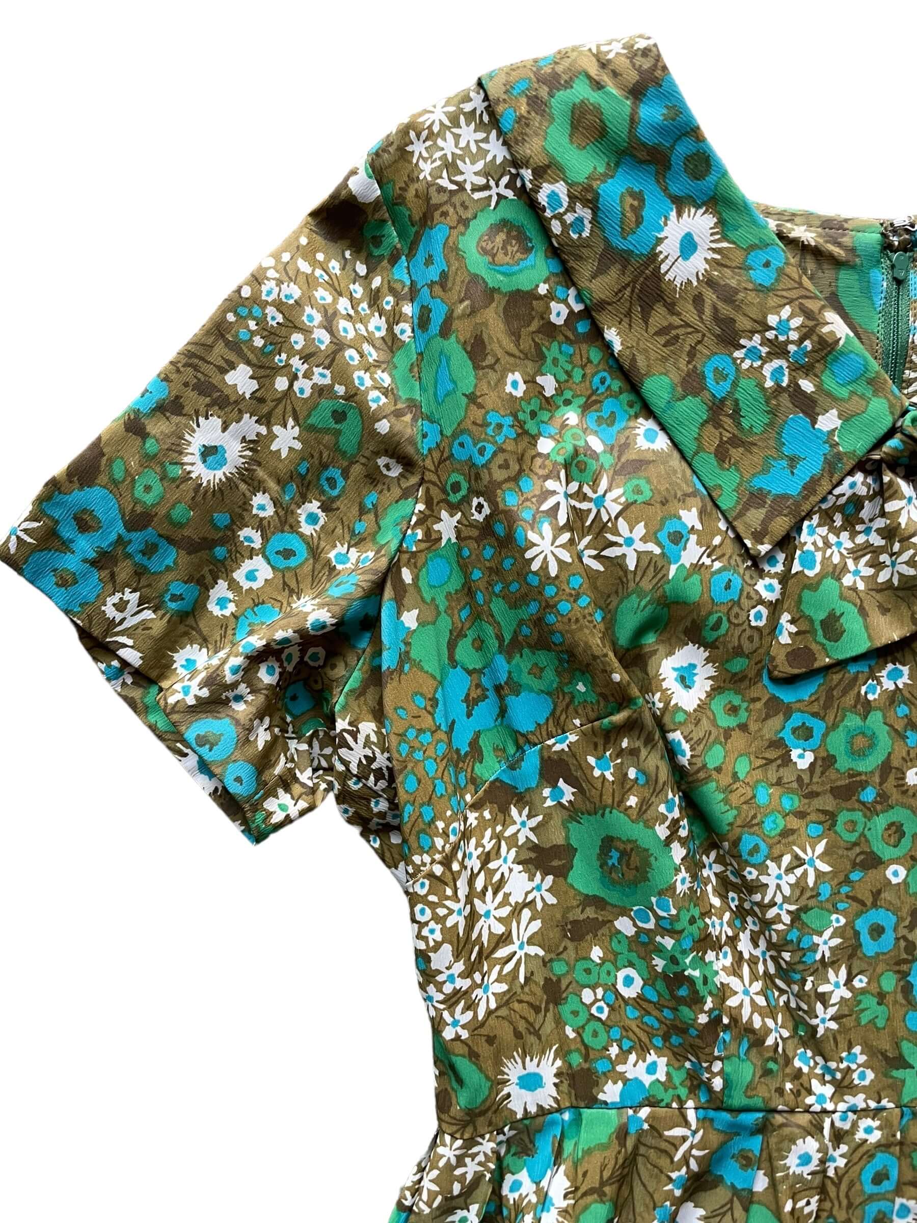 1960s Green Floral Babydoll Dress L The Barn Owl Vintage Goods 1960s Green Floral Babydoll Dress L The Barn Owl Vintage Goods