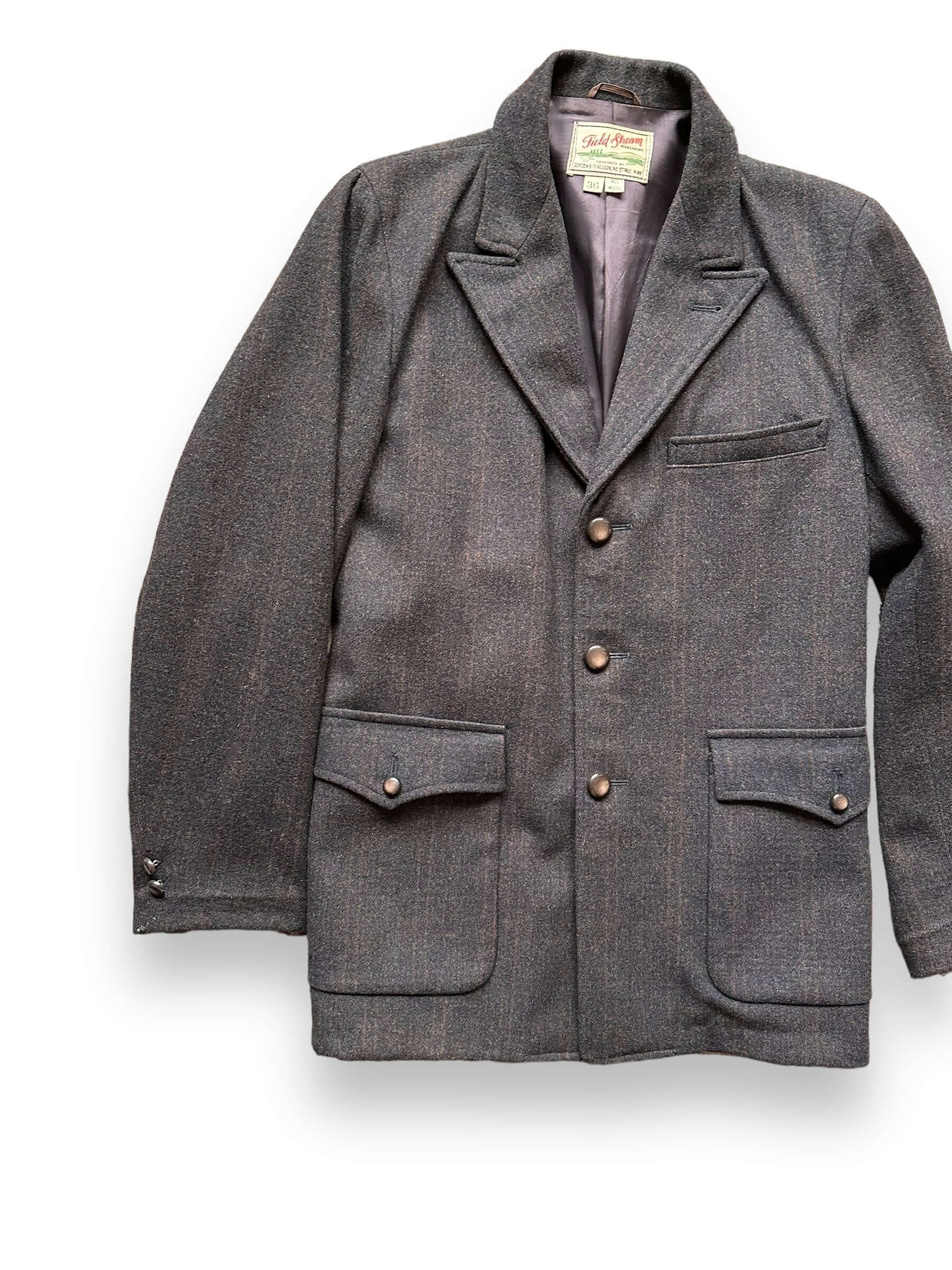 Front Right View of Vintage Field & Stream Wool Jacket SZ 36 | Vintage Wool Jacket Seattle  | Seattle Vintage Clothing