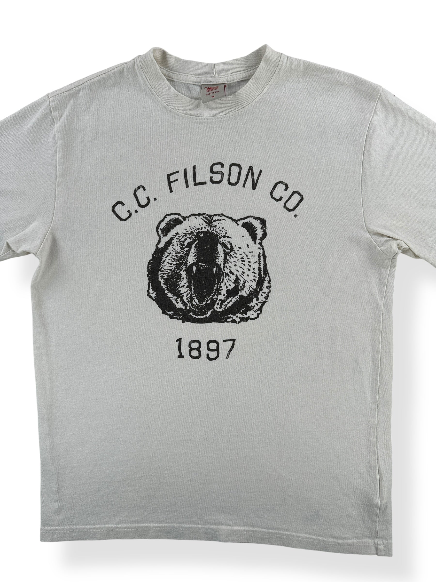 Front Close Up of Modern Filson Bear Tee SZ M