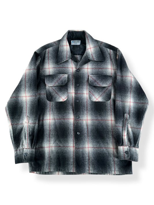 Front of Vintage Penney's Wool Blend Shadow Plaid Flannel SZ M