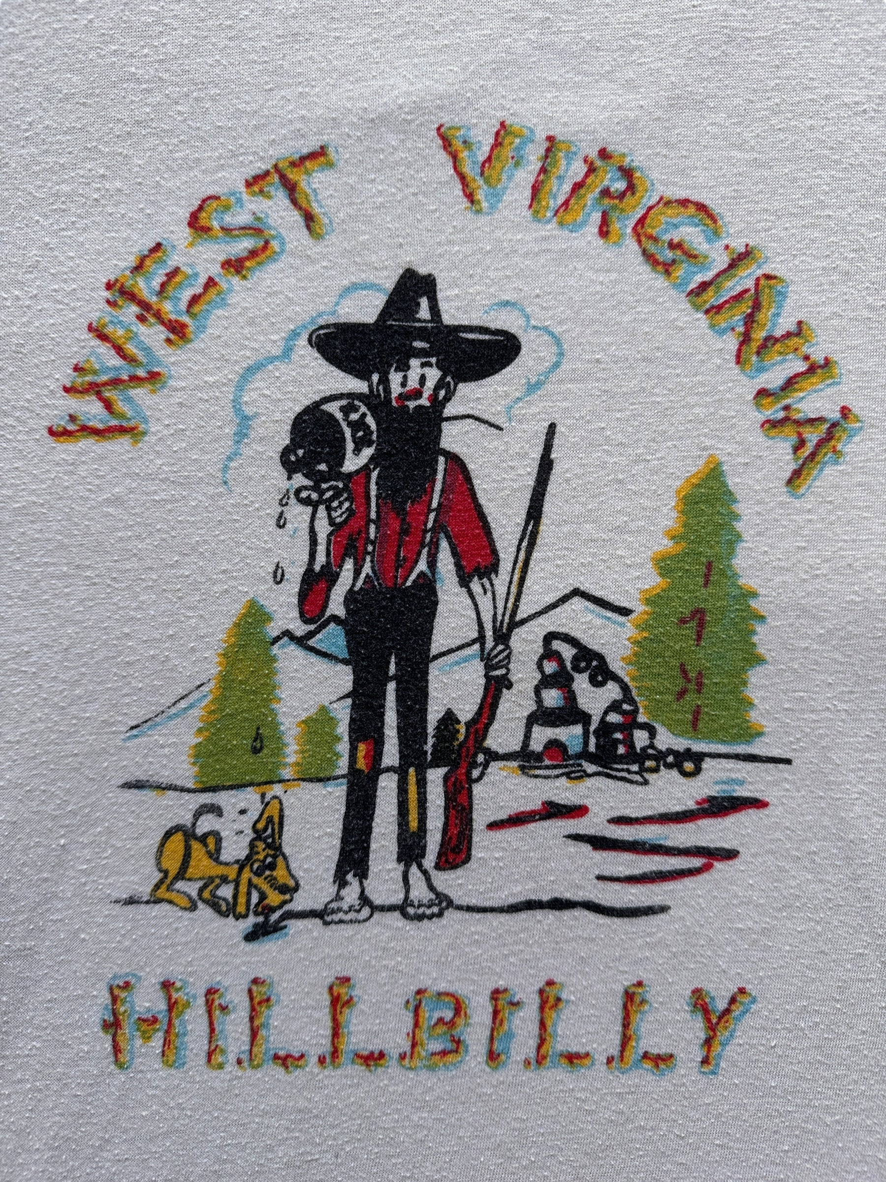 front graphic of Vintage West Virginia Hillbilly Tee SZ M