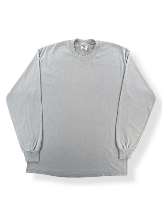 Front of Vintage Grey Blank Longsleeve Tee SZ XL (Fits L)