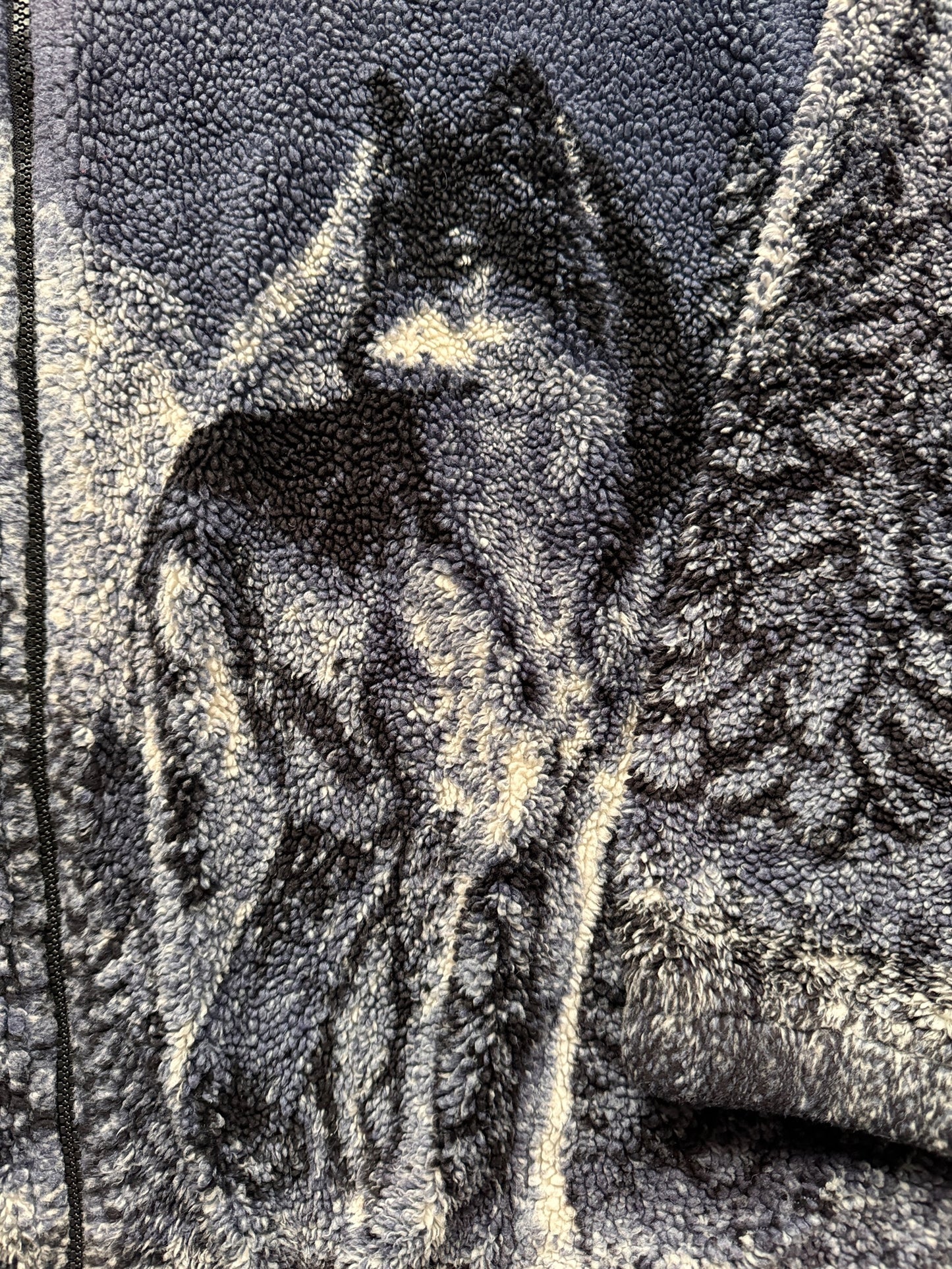 wolf on front of Vintage Bear Ridge Outfitters Wolf Fleece SZ XL