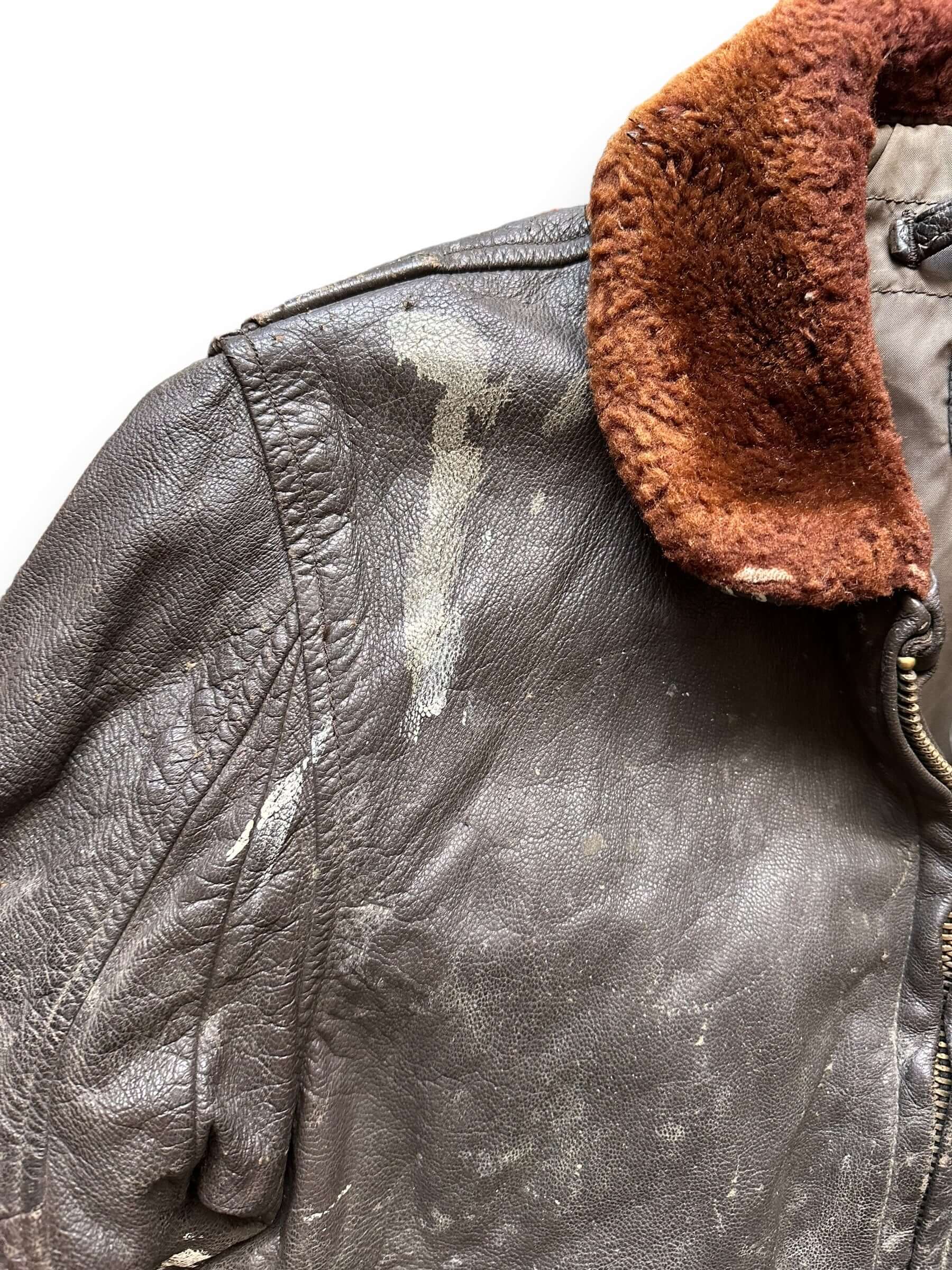 Staining on Shoulder of Vintage 60's Era Distressed G-1 Leather Jacket SZ 40 |  Vintage Leather Jackets Seattle