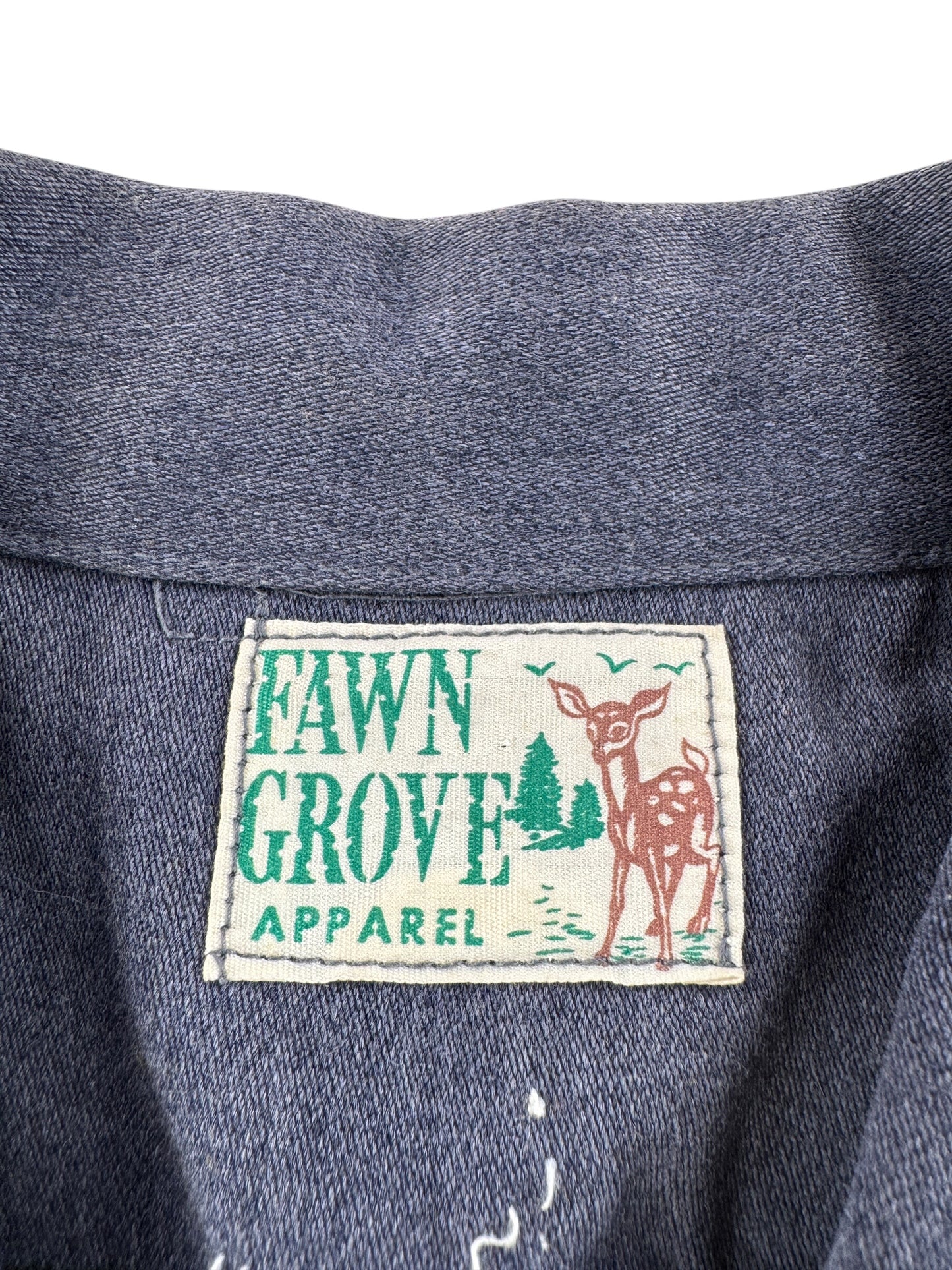 Label on Vintage 50s Fawn Grove Work Jacket SZ M