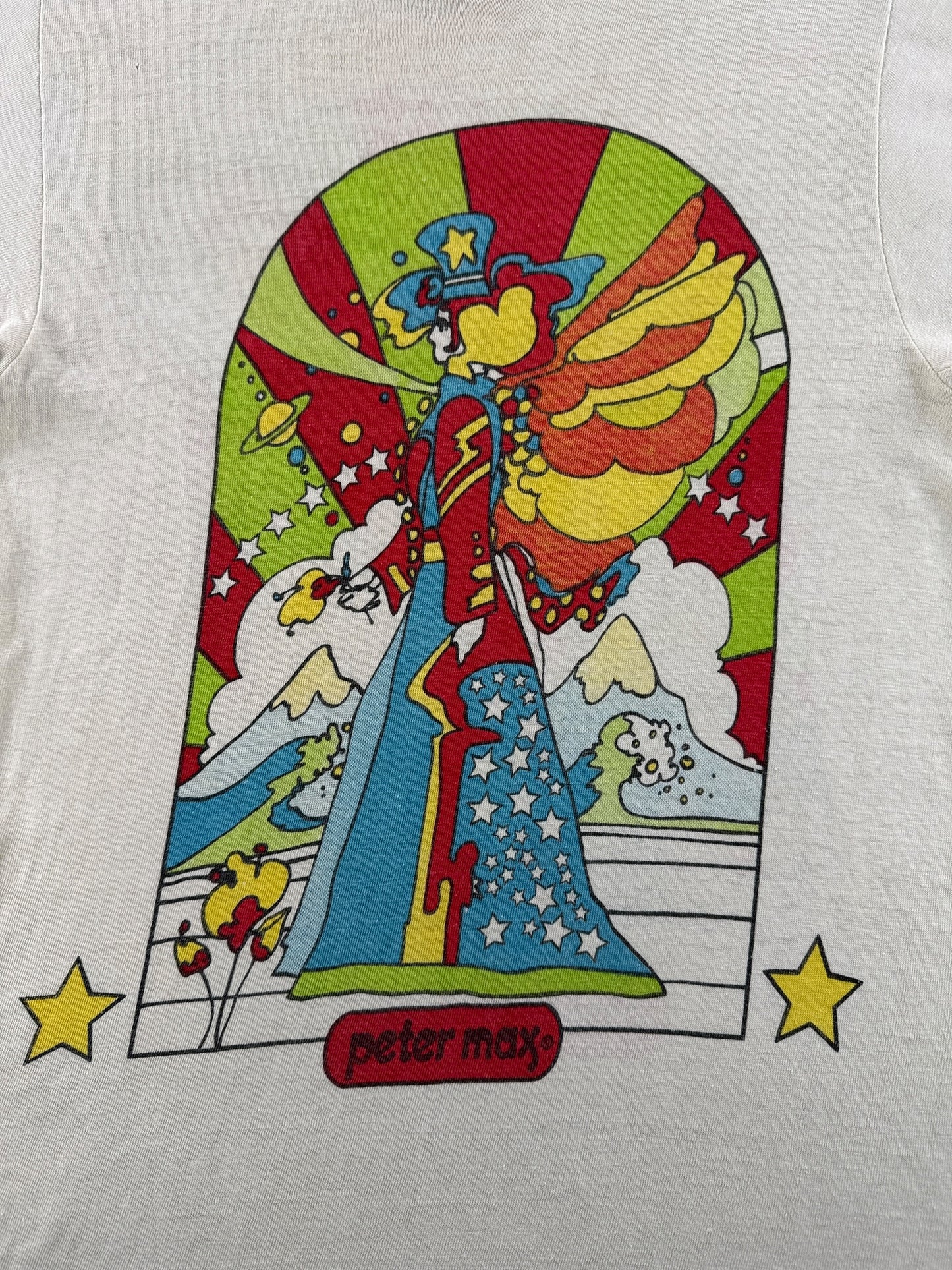 Graphic of Vintage Peter Max Double Sided Tee SZ S (Fits XS)