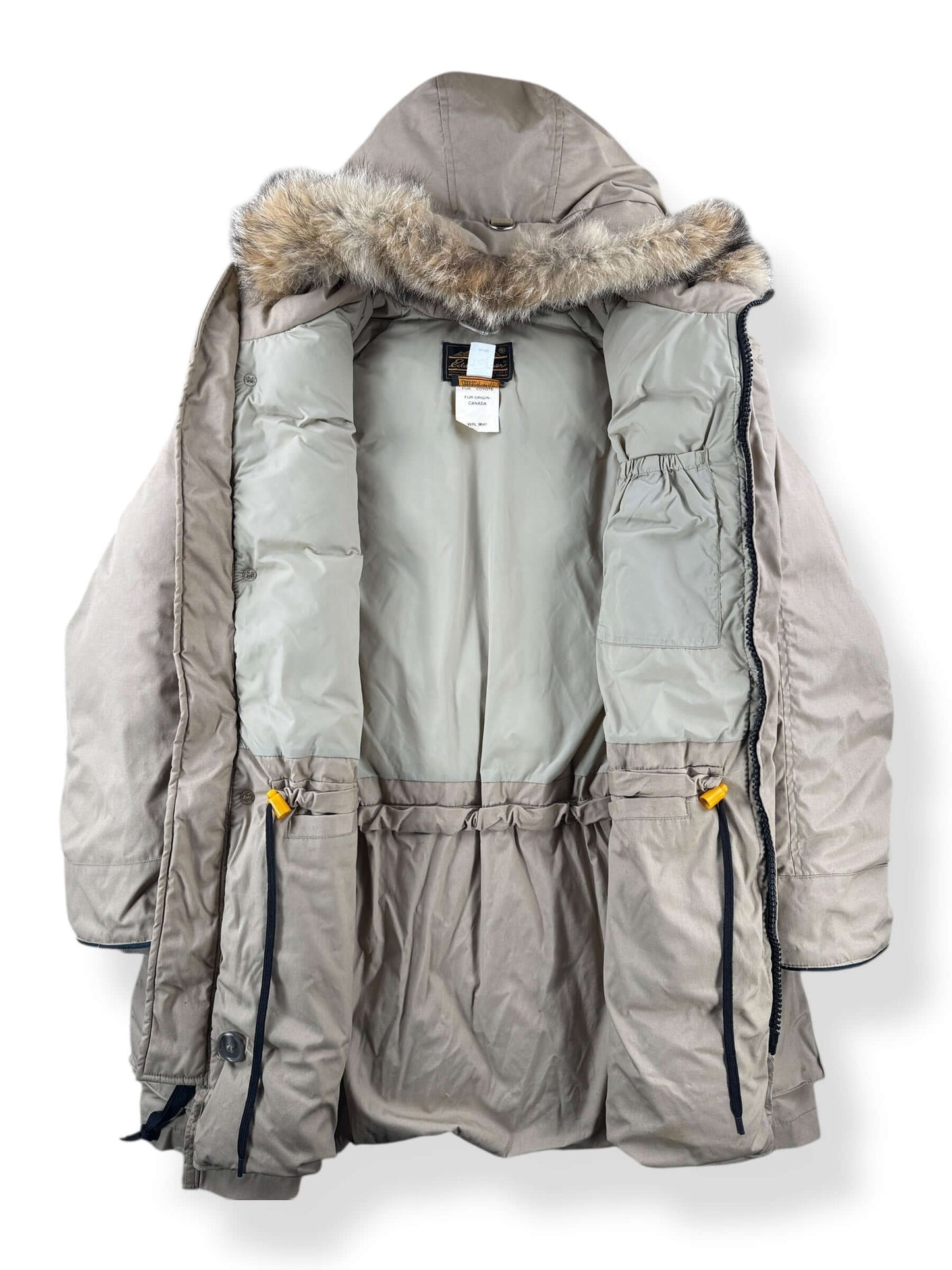 Inside of Vintage Eddie Bauer Coyote Fur Trimmed Polar Parka SZ M