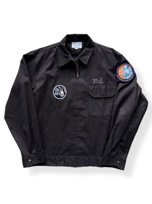 Front of Vintage Brown B1 Doug Benefield Memorial Jacket SZ 40