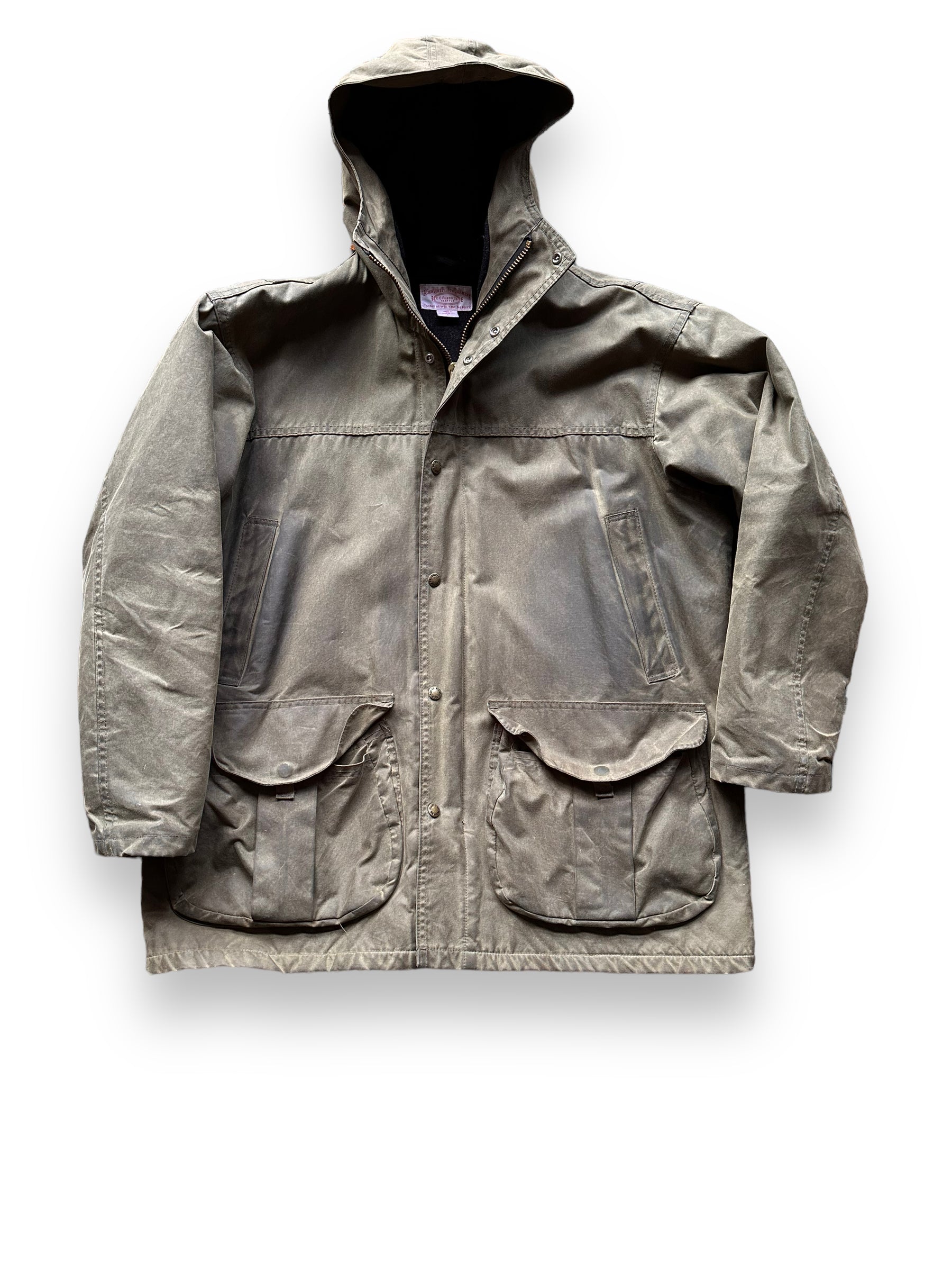 Front View of Filson Foothills Parka SZ L |  Filson Tin Cloth Jackets Seattle | Barn Owl Vintage Clothing Seattle
